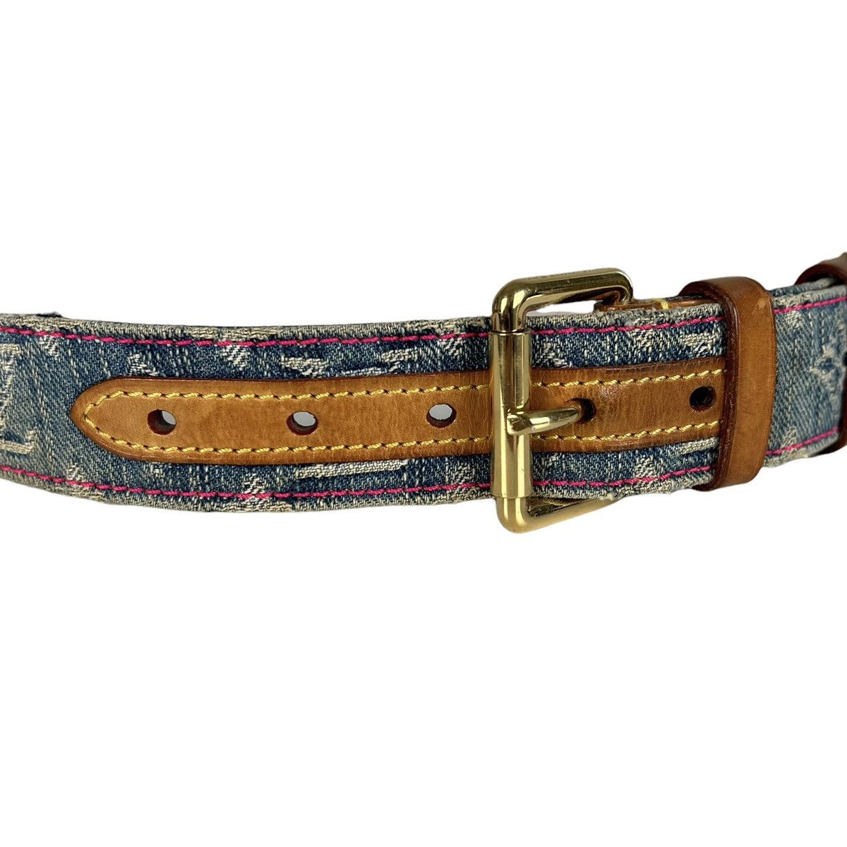 Louis Vuitton × Marc Jacobs Louis Vuitton Gradient Denim Monogram Belt Size ONE SIZE - 10 Thumbnail
