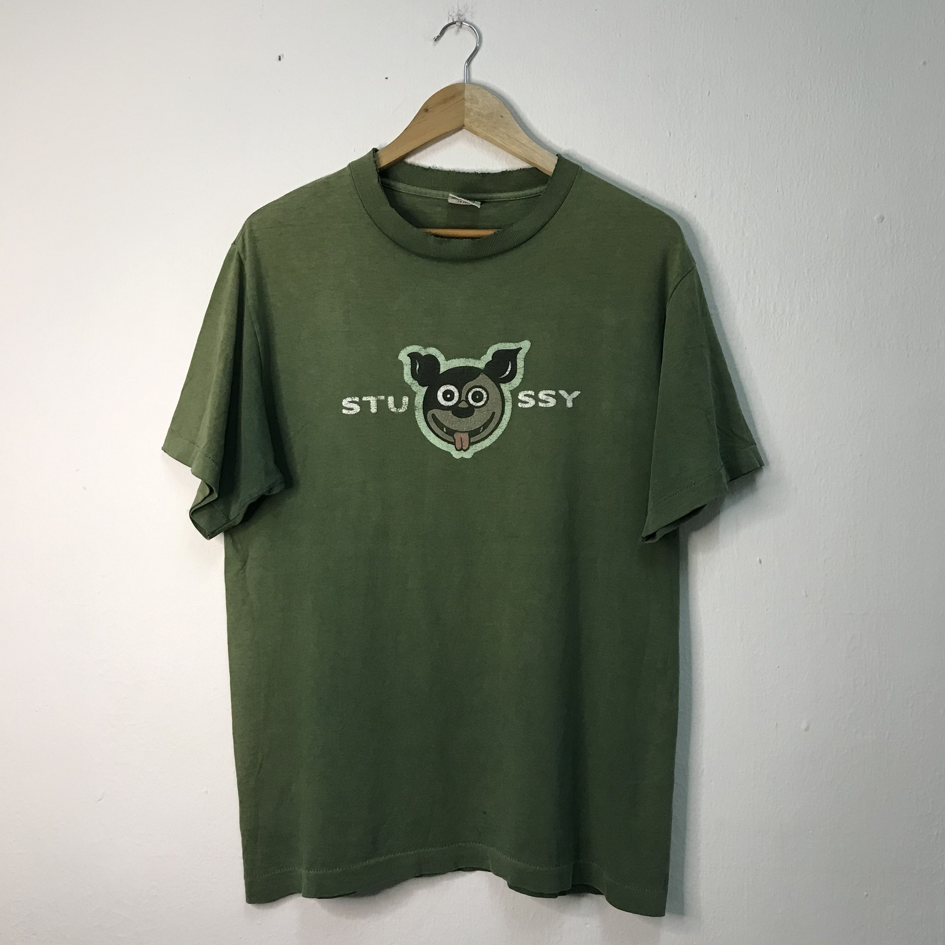 メンズ 激レアVintage 90s Stussy Smiling Dog Tee