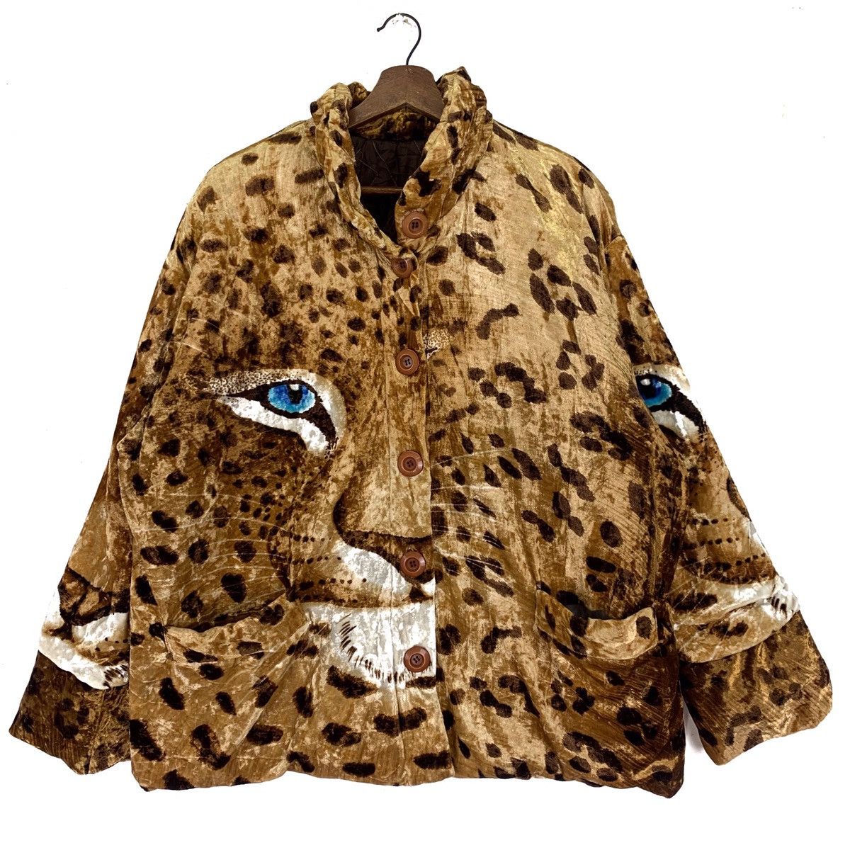 Japanese Brand Vintage Leopard Rare Design Suede Fleece Jacket Size US XL / EU 56 / 4 - 2 Thumbnail