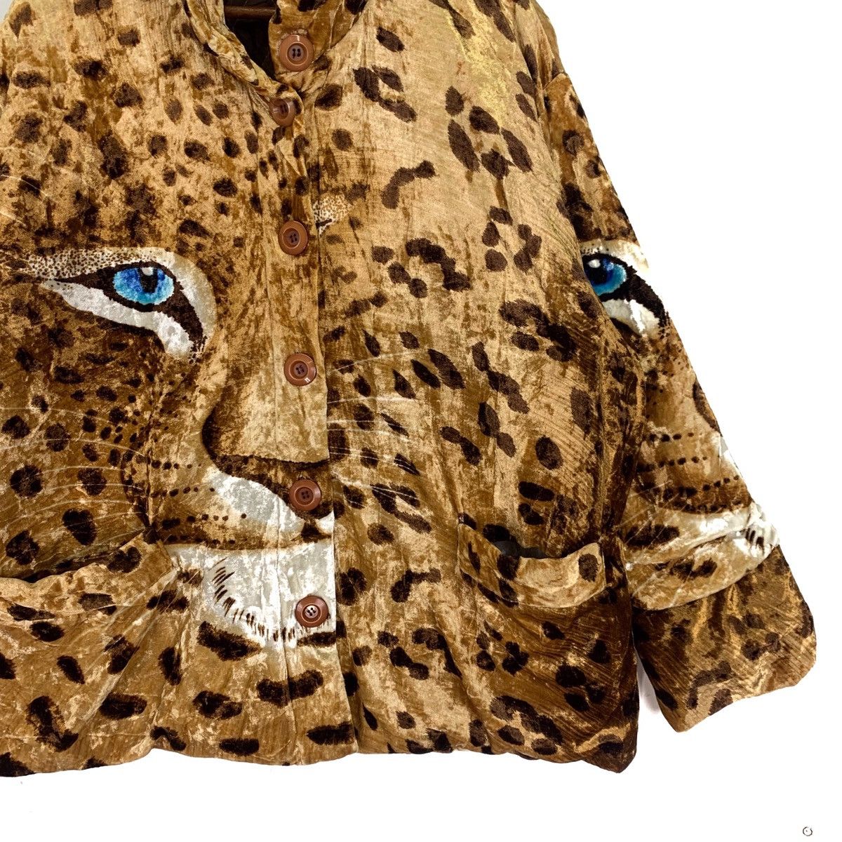 Japanese Brand Vintage Leopard Rare Design Suede Fleece Jacket Size US XL / EU 56 / 4 - 4 Thumbnail