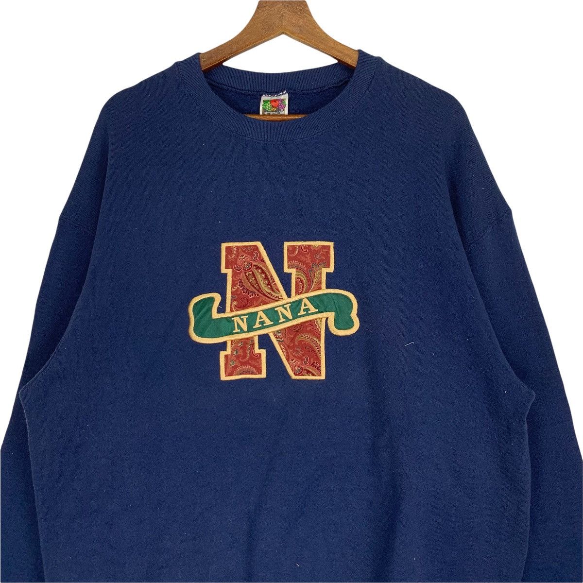 Fruit Of The Loom Vintage NANA Embroidery Logo Crewneck Pullover Sweatshirt Size US XL / EU 56 / 4 - 2 Thumbnail