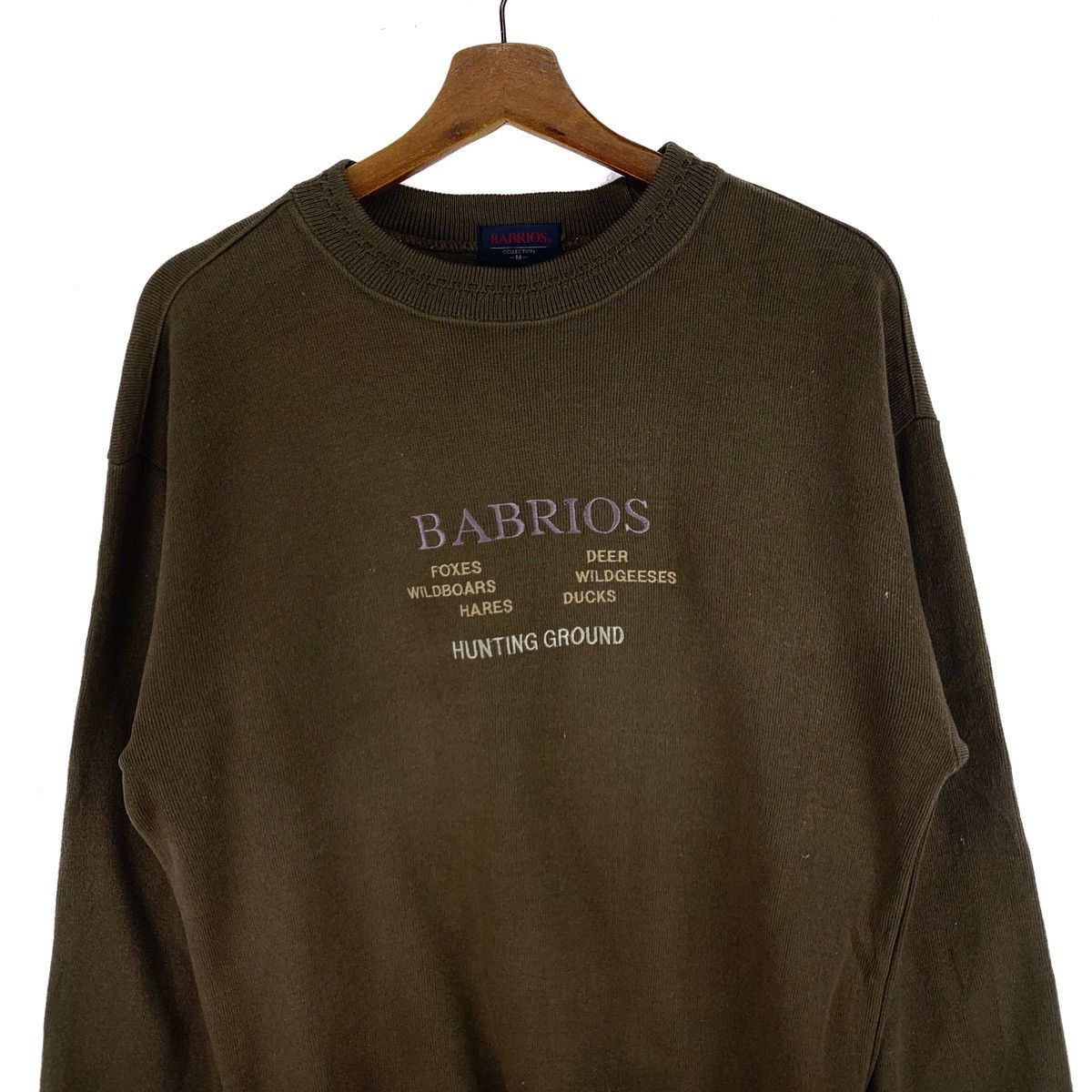 Japanese Brand Babrios Hunting Spellout Embroidery Crewneck Sweatshirt Size US M / EU 48-50 / 2 - 2 Thumbnail