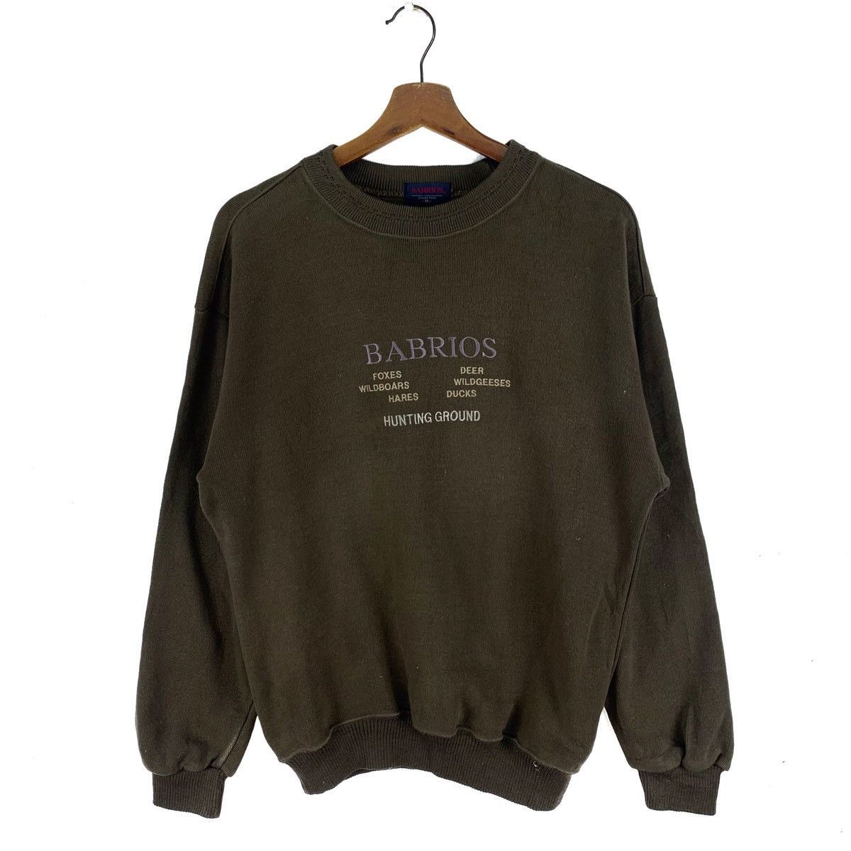 Babrios Hunting Spellout Embroidery Crewneck Sweatshirt