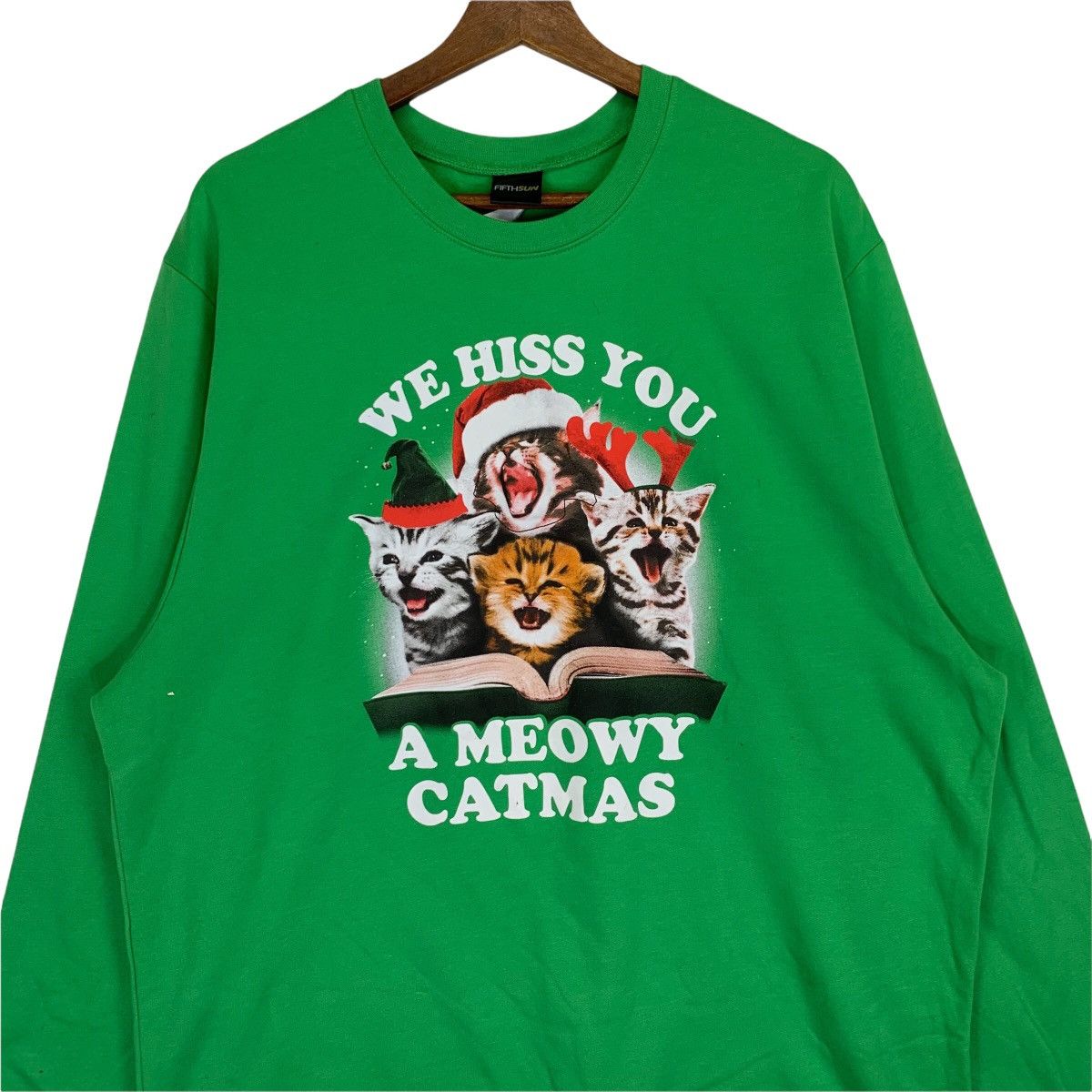Other Fifth Sun Big Logo Cat Christmas Crewneck Sweatshirt Size US XL / EU 56 / 4 - 2 Thumbnail