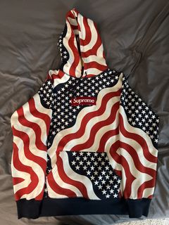 Supreme american outlet flag hoodie