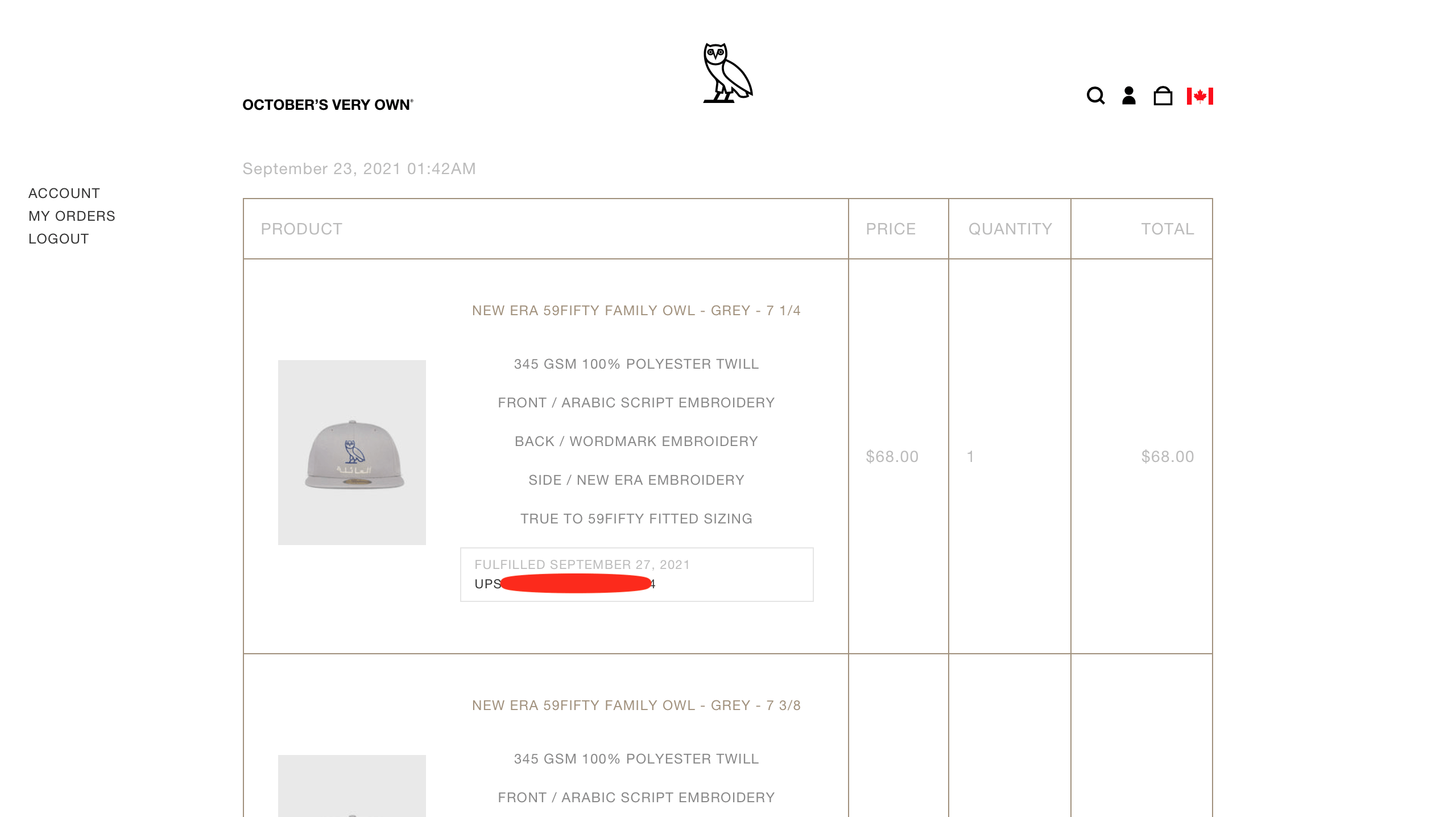 Drake OVO X NEW ERA FAMILY ARABIC GREY HAT SNAPBACK 7 3/8 Size ONE SIZE - 4 Thumbnail