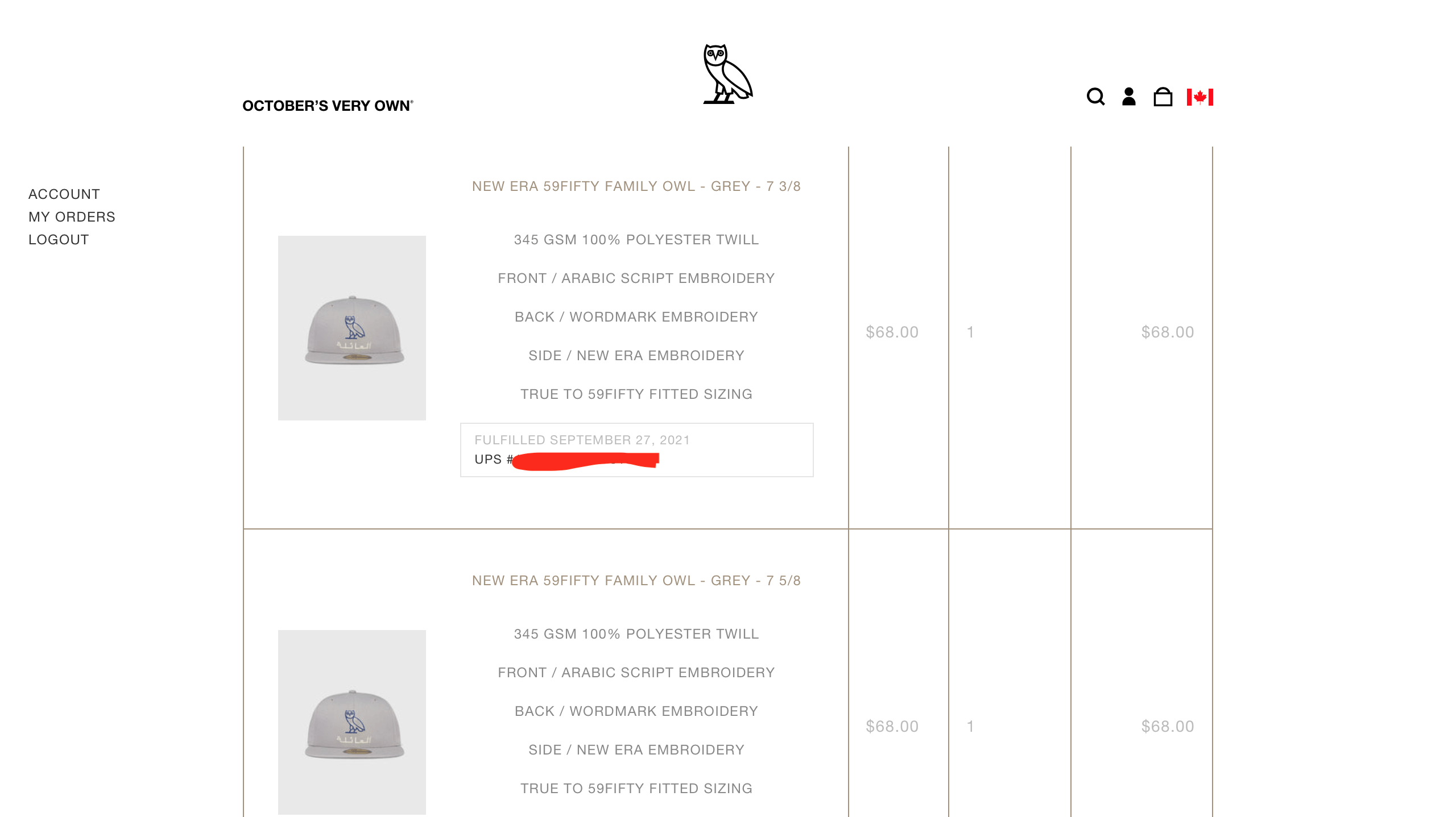 Drake OVO X NEW ERA FAMILY ARABIC GREY HAT SNAPBACK 7 3/8 Size ONE SIZE - 5 Thumbnail