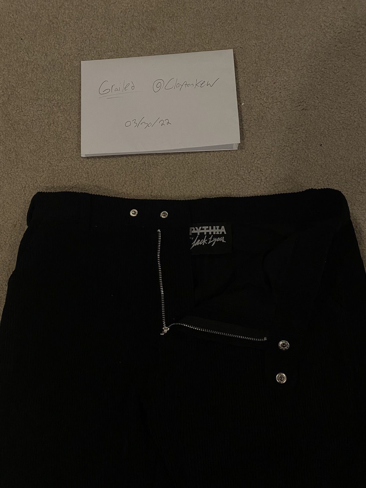 Japanese Brand Pythia Black Corduroy Pants Size US 32 / EU 48 - 2 Thumbnail