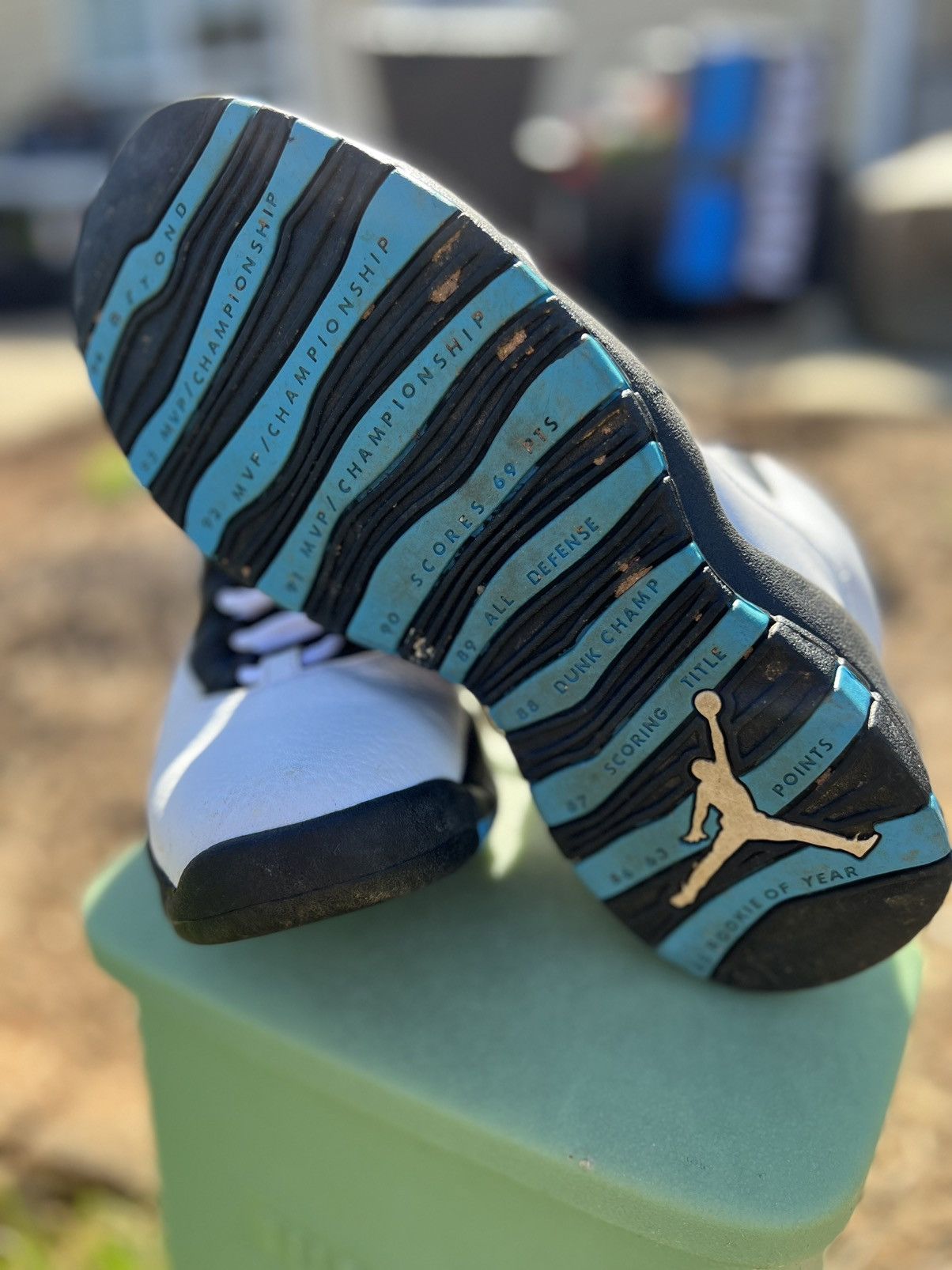 Jordan Brand Air Jordan 10 Retro 2014 Powder Blue 2014 Size US 9.5 / EU 42-43 - 12 Thumbnail