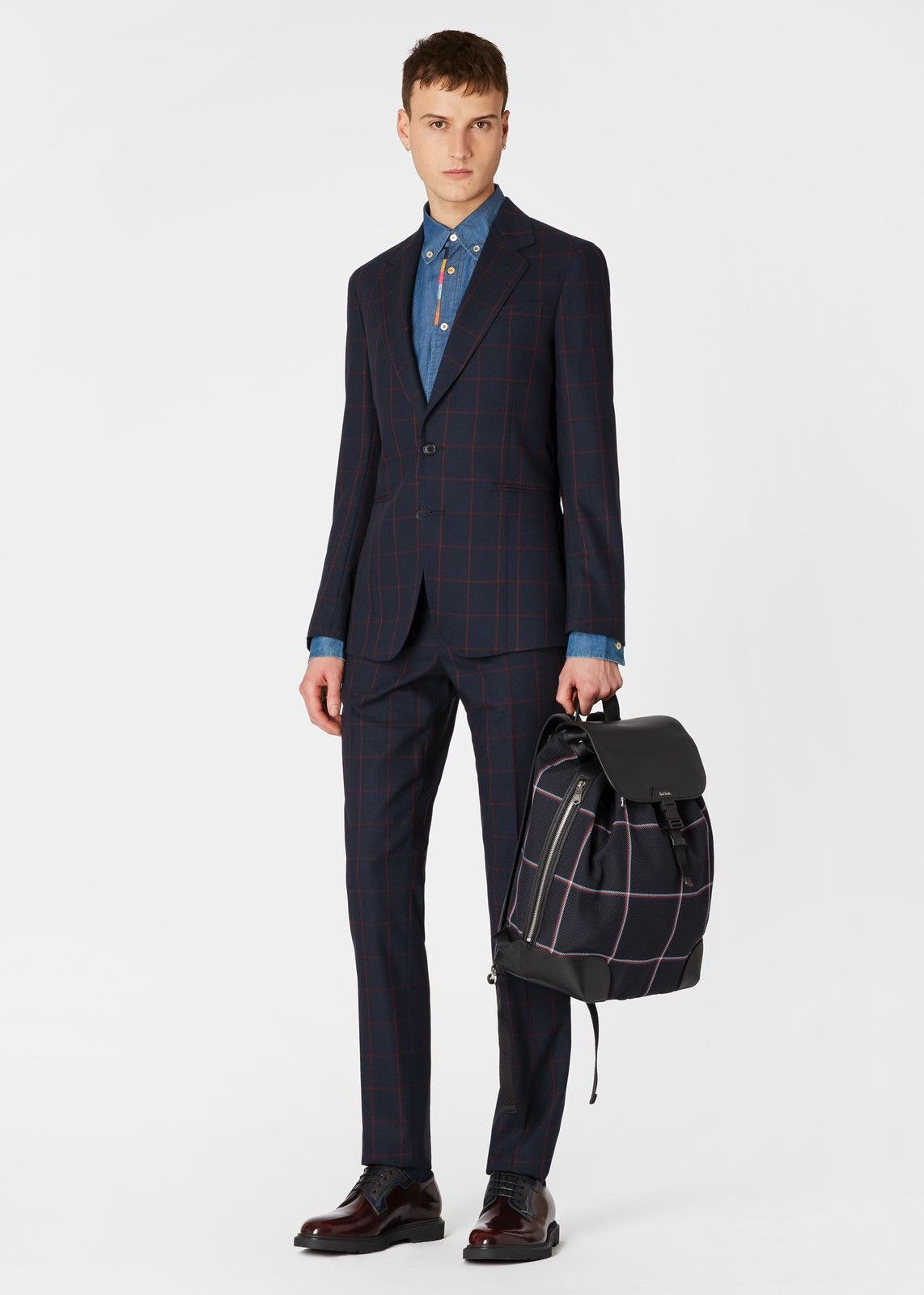 Paul Smith NEW sz32 Slim Windowpane Check Loro Piana Wool Trouser Pants Size US 32 / EU 48 - 3 Thumbnail