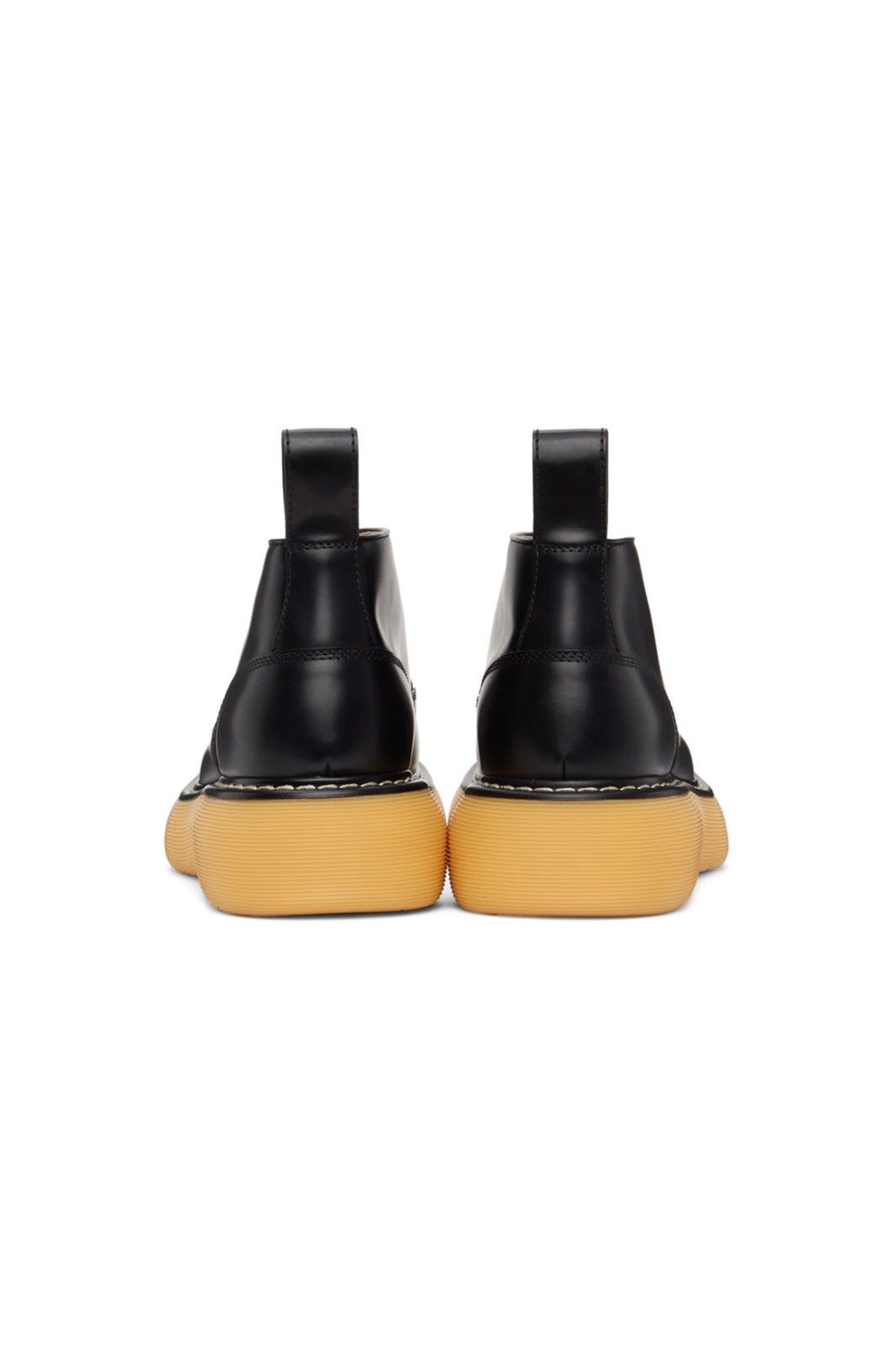 Bottega Veneta NEW 41 Black Yellow Leather Rubber The Bounce Lace-Up Boots Size US 8 / EU 41 - 4 Thumbnail