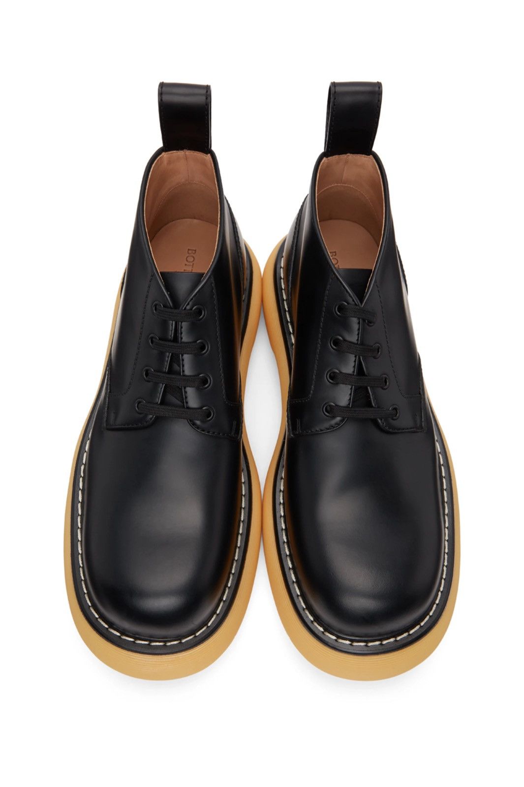 Bottega Veneta NEW 41 Black Yellow Leather Rubber The Bounce Lace-Up Boots Size US 8 / EU 41 - 5 Thumbnail