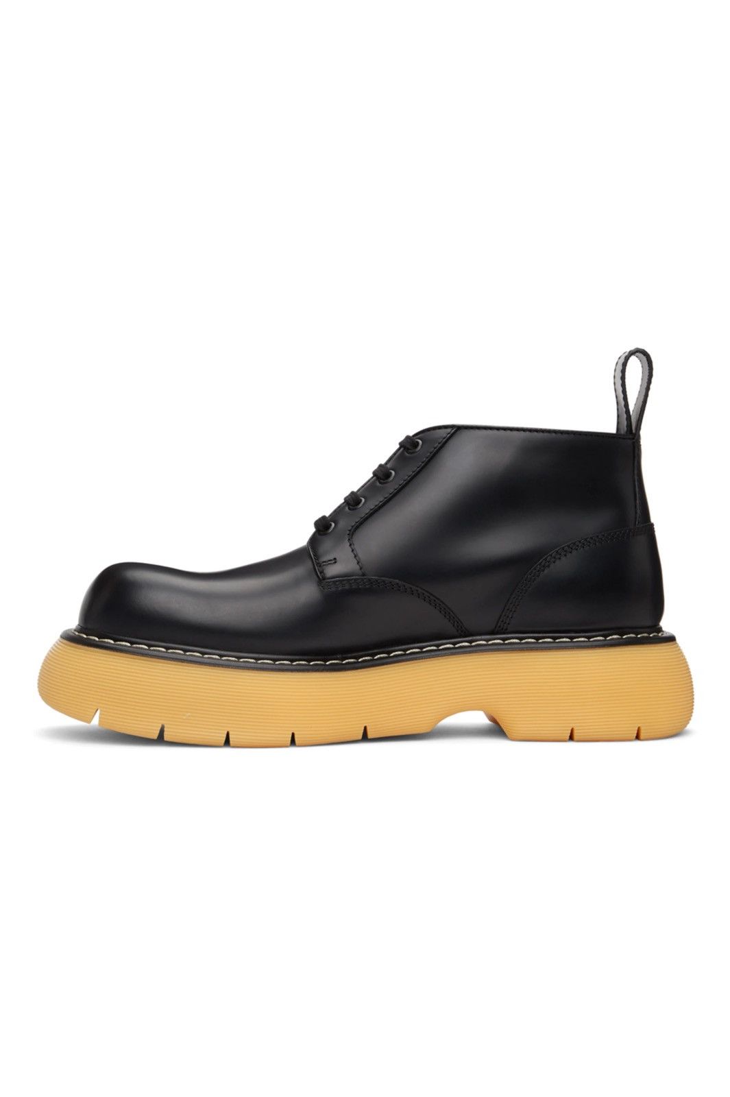 Bottega Veneta NEW 41 Black Yellow Leather Rubber The Bounce Lace-Up Boots Size US 8 / EU 41 - 3 Thumbnail