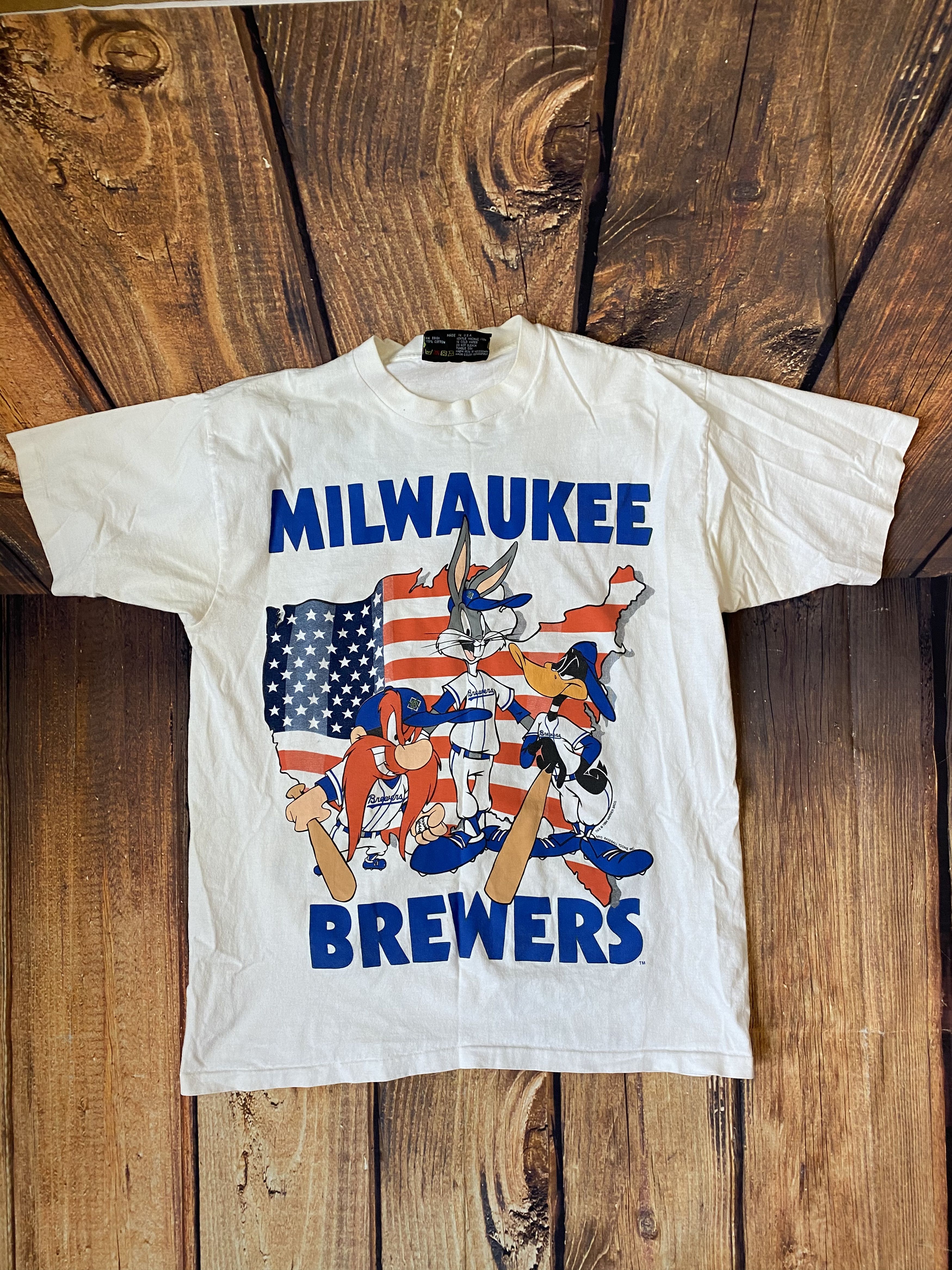 Tops, Vintage Looney Tunes Milwaukee Brewers Shirt Milwaukee Brewers Shirt
