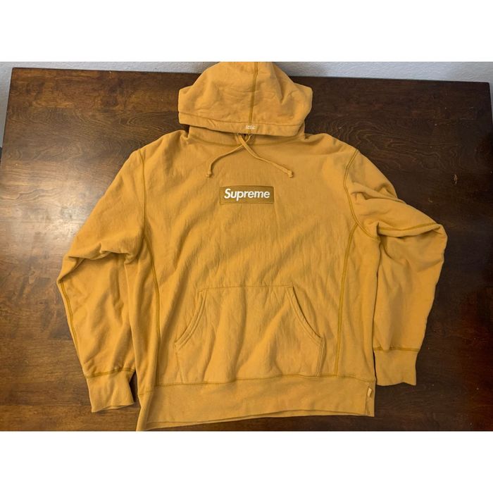 Supreme Supreme Light Mustard FW21 Box Logo Hoodie Size Medium