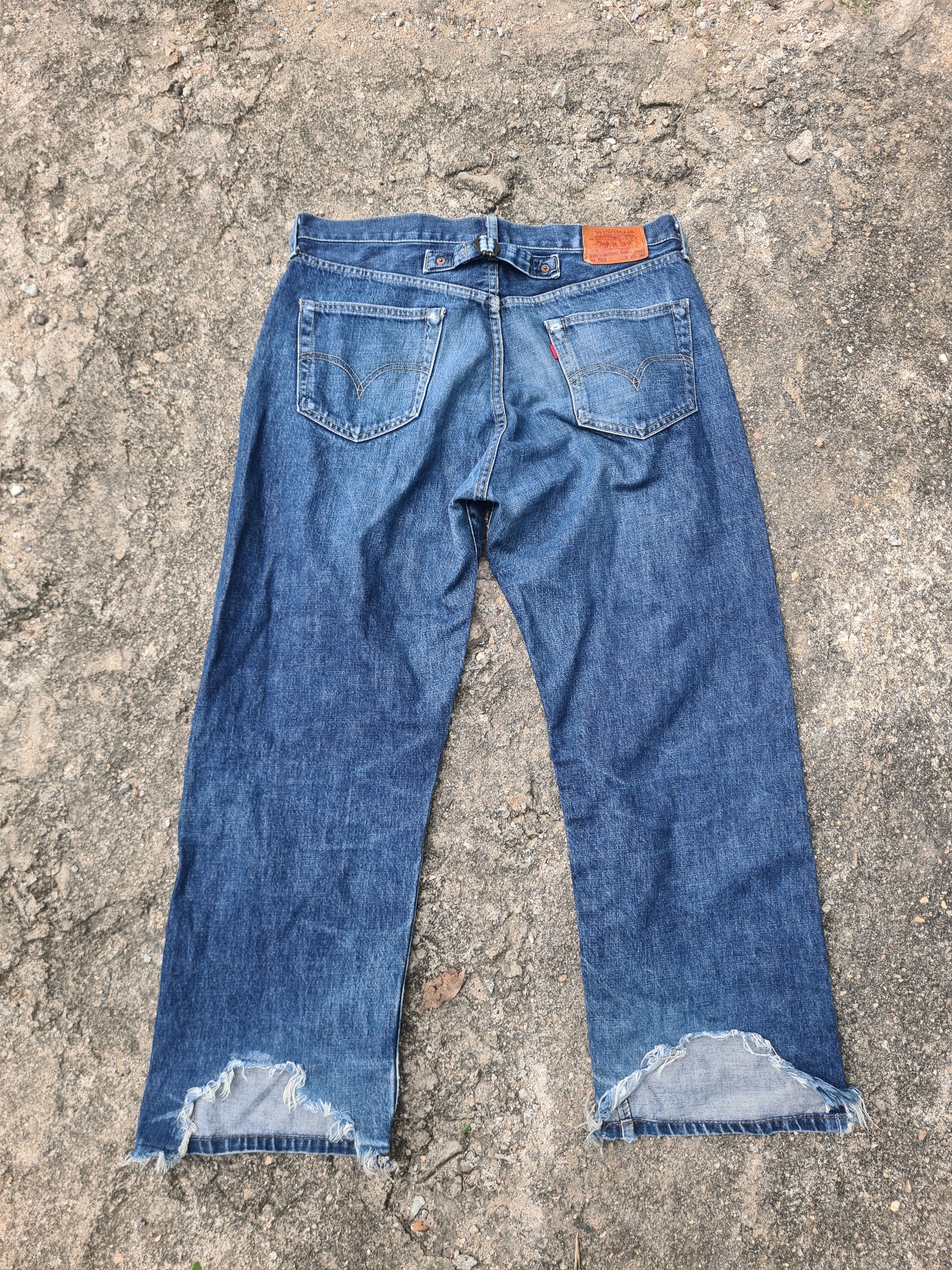 Levis 702 buckleback big e selvedge distressed denim