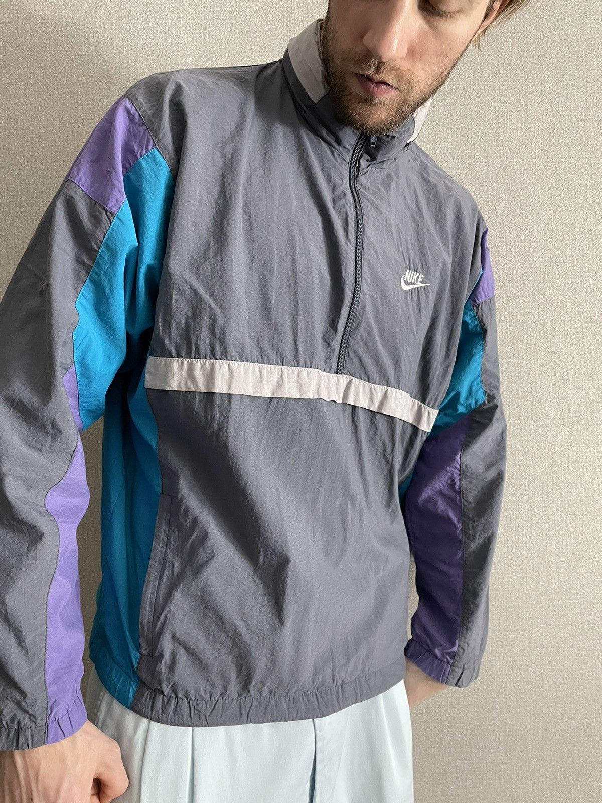 Nike × Vintage Nike Vintage 1/4 zip pullover jacket, retro windbreaker Size US XL / EU 56 / 4 - 5 Thumbnail