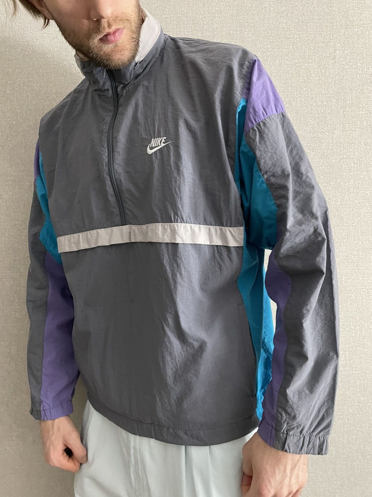 Nike × Vintage Nike Vintage 1/4 zip pullover jacket, retro windbreaker Size US XL / EU 56 / 4 - 4 Thumbnail