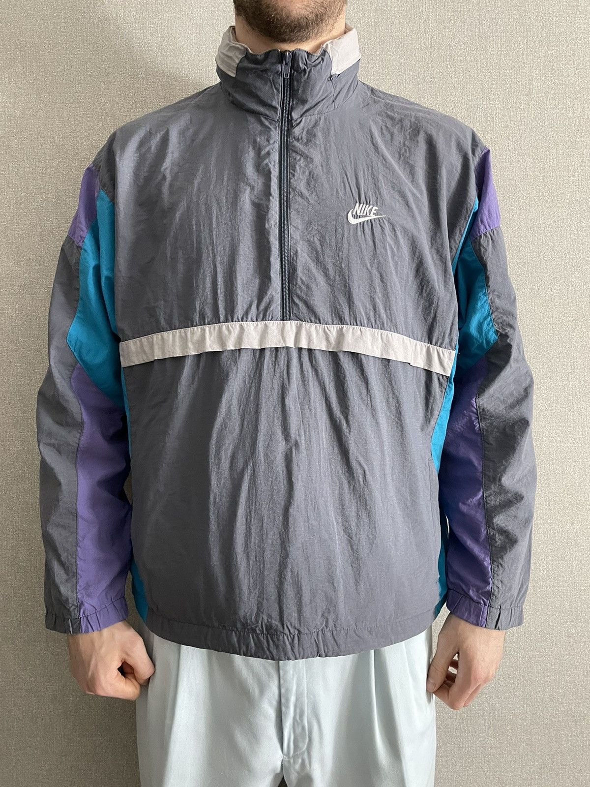 Nike × Vintage Nike Vintage 1/4 zip pullover jacket, retro windbreaker Size US XL / EU 56 / 4 - 1 Thumbnail