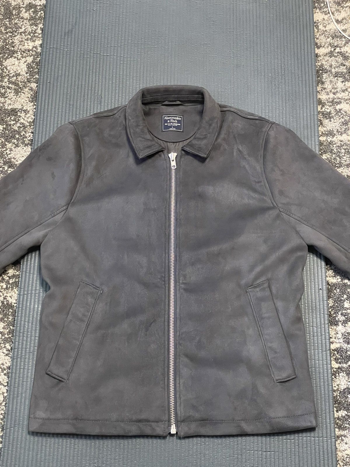 Abercrombie Grey Vegan Leather Jacket