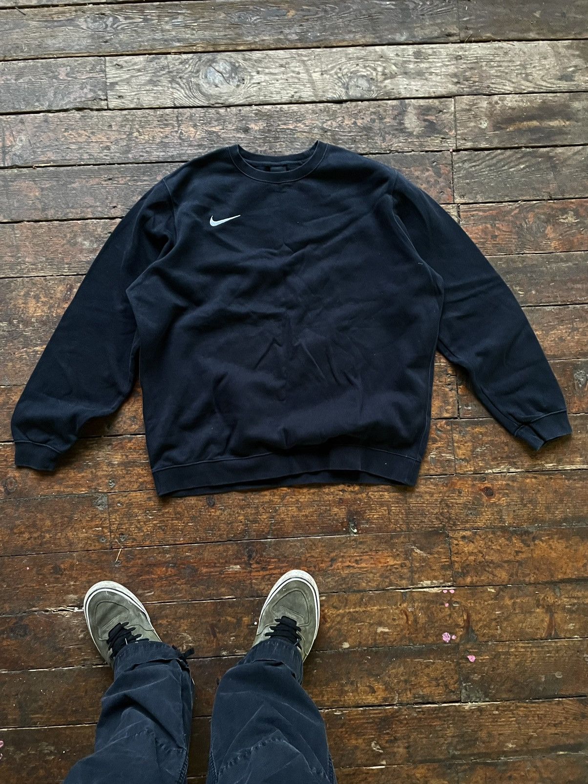 Nike × Vintage RARE NIKE DRILL LEFT SMALL SWOOSH SWEATSHIRT XL TECH FLEEC Size US XL / EU 56 / 4 - 4 Thumbnail