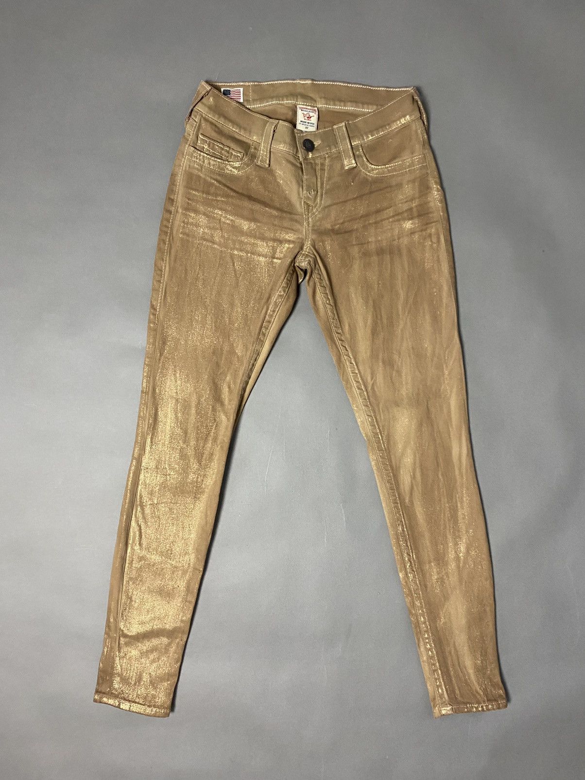 Other True Religion vintage gold jeans Y2K denim pants Size US 27 - 5 Thumbnail