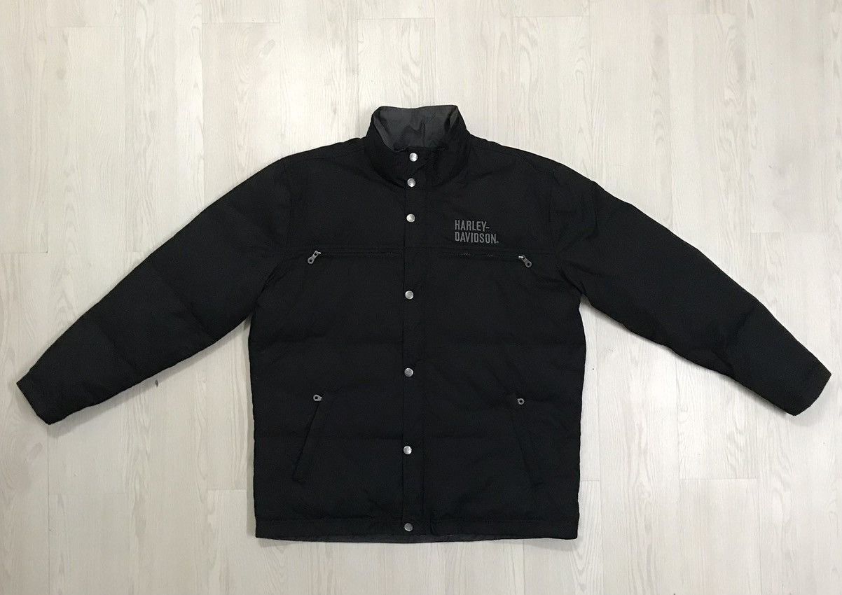 Harley Davidson × Vintage Harley Davidson Puffer Down Jacket Reversible Jacket Size US L / EU 52-54 / 3 - 1 Thumbnail