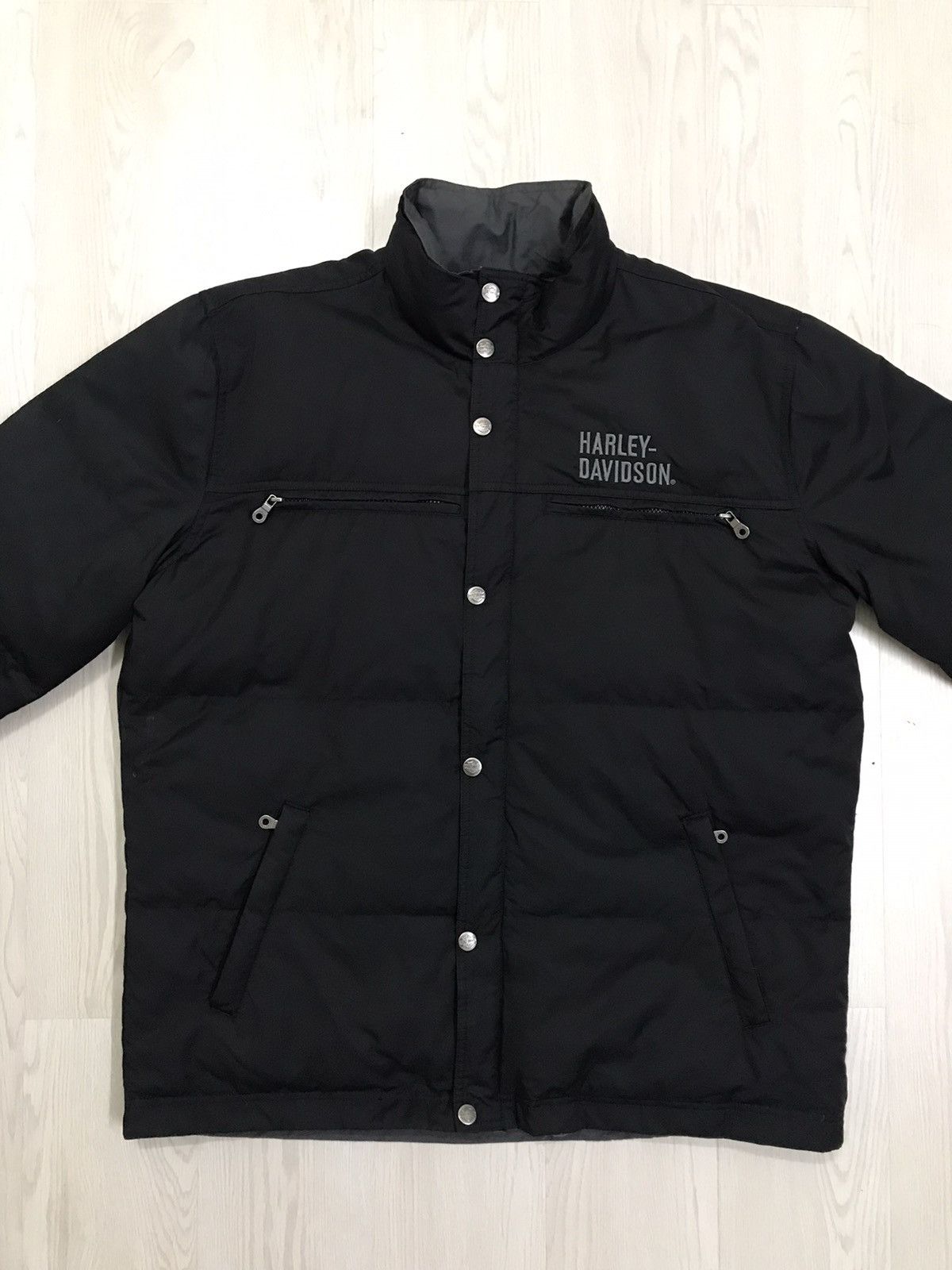 Harley Davidson × Vintage Harley Davidson Puffer Down Jacket Reversible Jacket Size US L / EU 52-54 / 3 - 7 Thumbnail