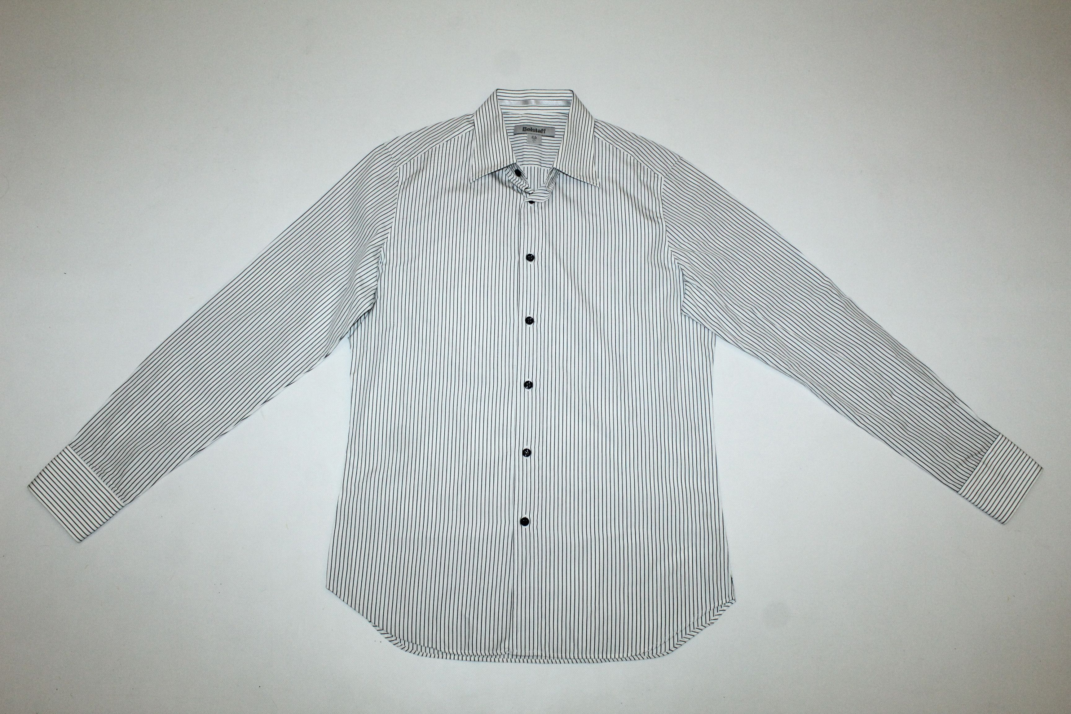 Belstaff Belstaff Button Up Striped Poplin Shirt. Made in Italy. Size US L / EU 52-54 / 3 - 7 Thumbnail