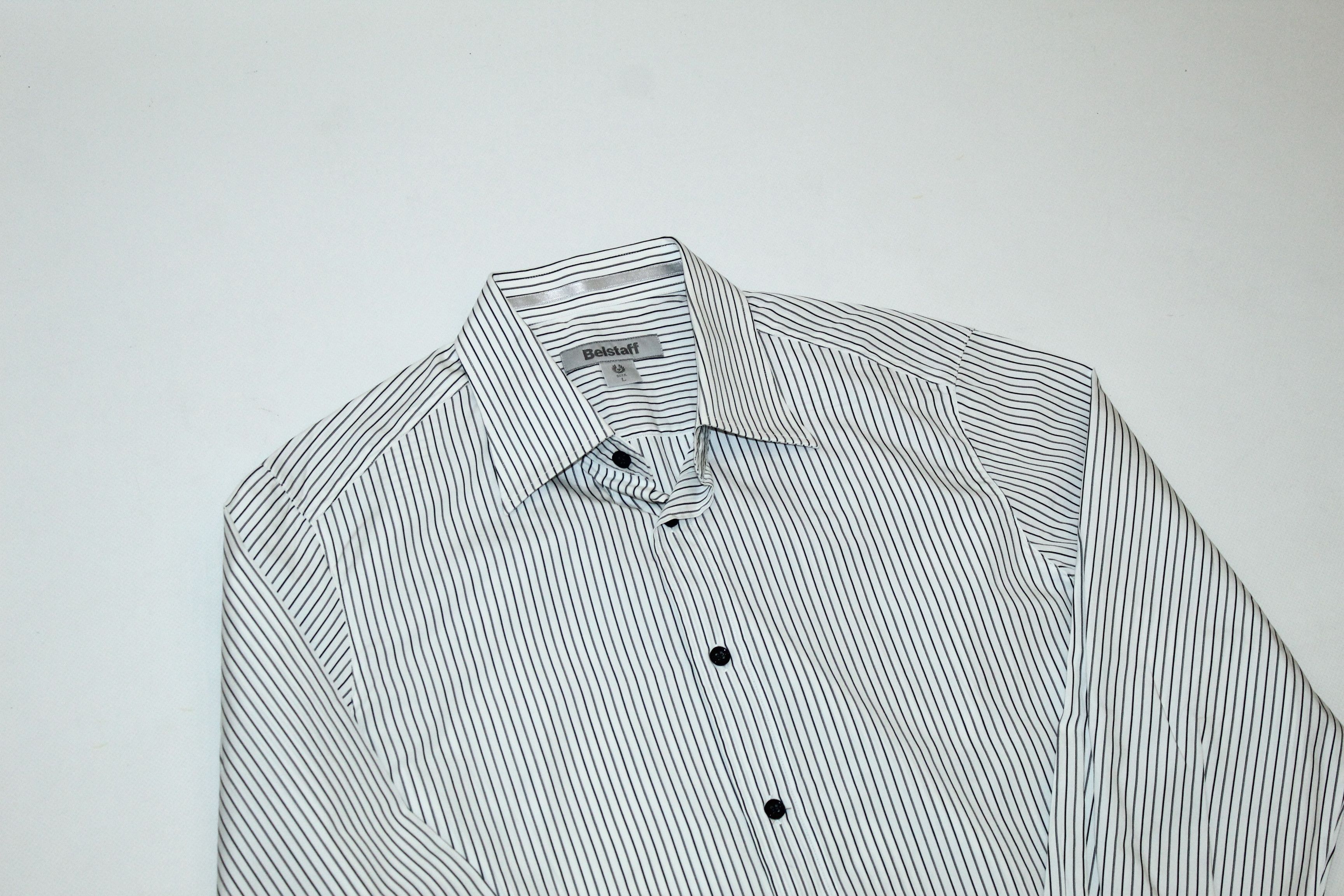 Belstaff Belstaff Button Up Striped Poplin Shirt. Made in Italy. Size US L / EU 52-54 / 3 - 4 Thumbnail