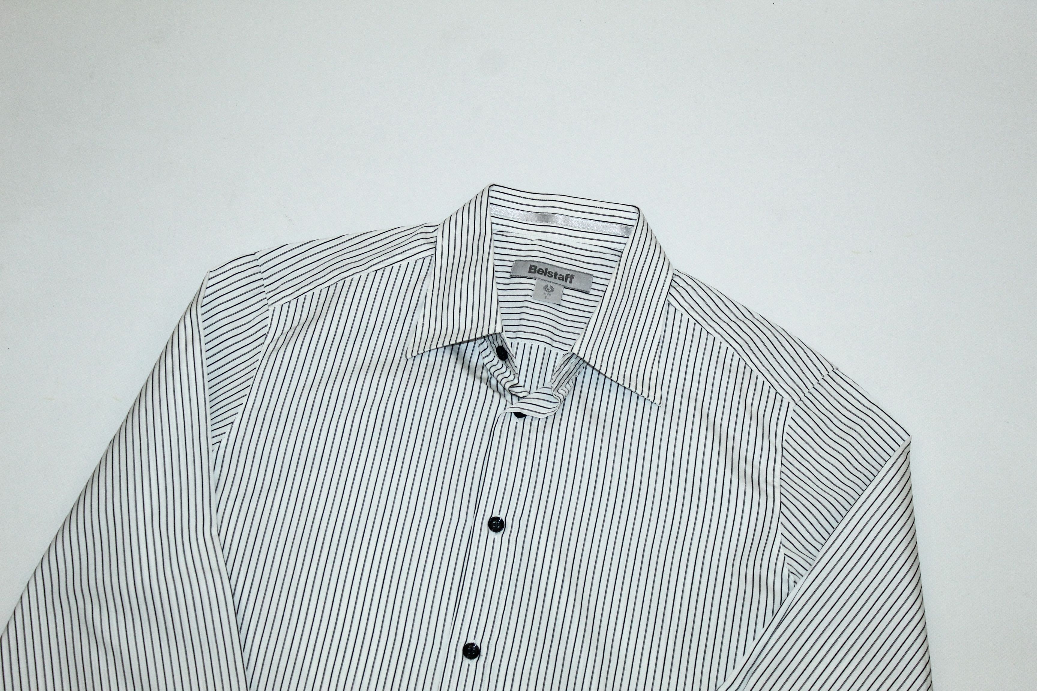 Belstaff Belstaff Button Up Striped Poplin Shirt. Made in Italy. Size US L / EU 52-54 / 3 - 3 Thumbnail