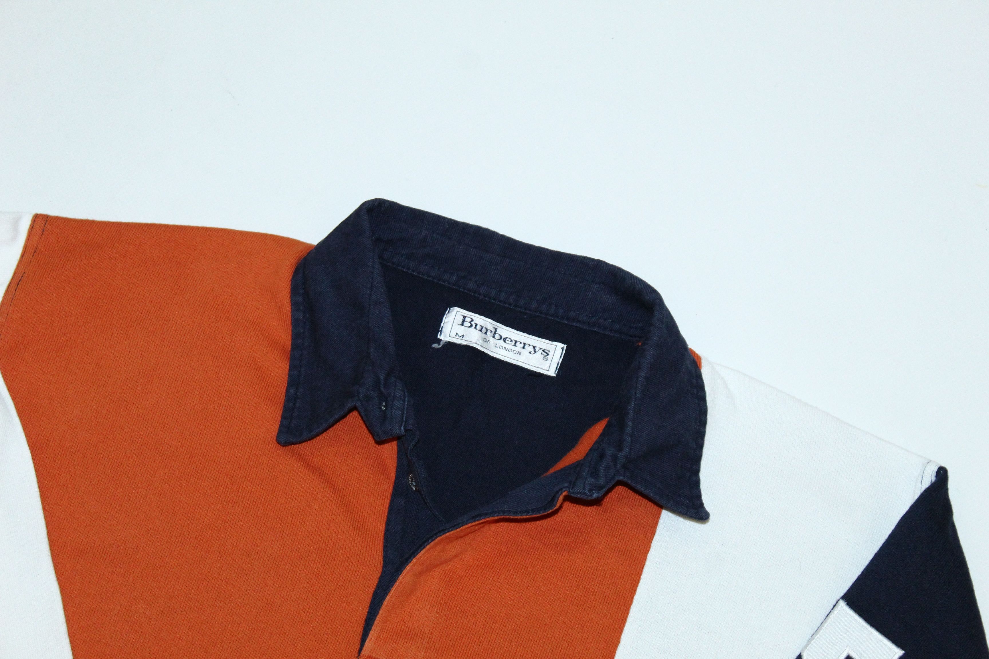 Burberry 🔥 VTG 🔥 Burberrys Box Logo Colorblock Rugby Polo Shirt Size US M / EU 48-50 / 2 - 5 Thumbnail
