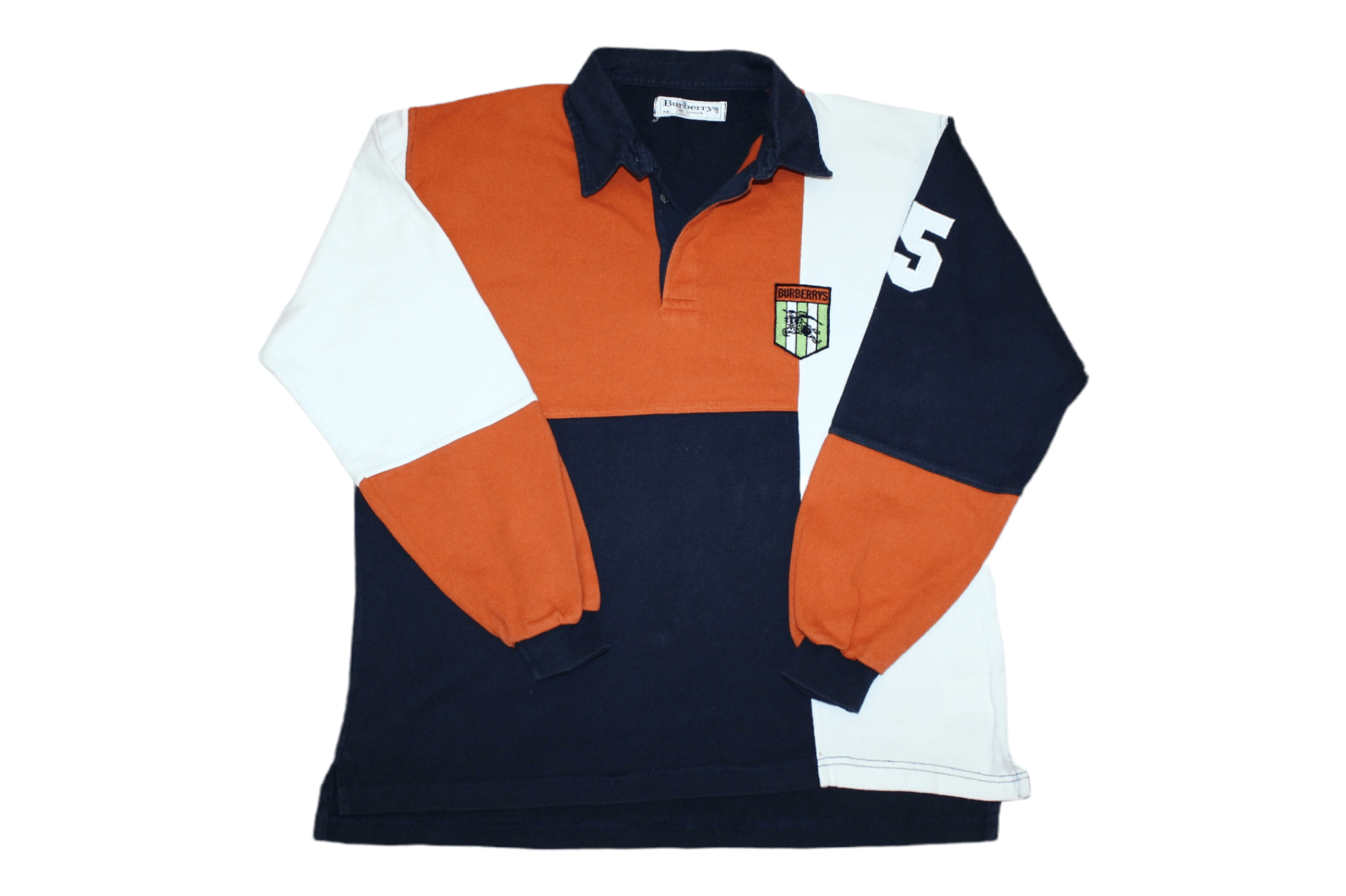 Burberry 🔥 VTG 🔥 Burberrys Box Logo Colorblock Rugby Polo Shirt Size US M / EU 48-50 / 2 - 1 Thumbnail