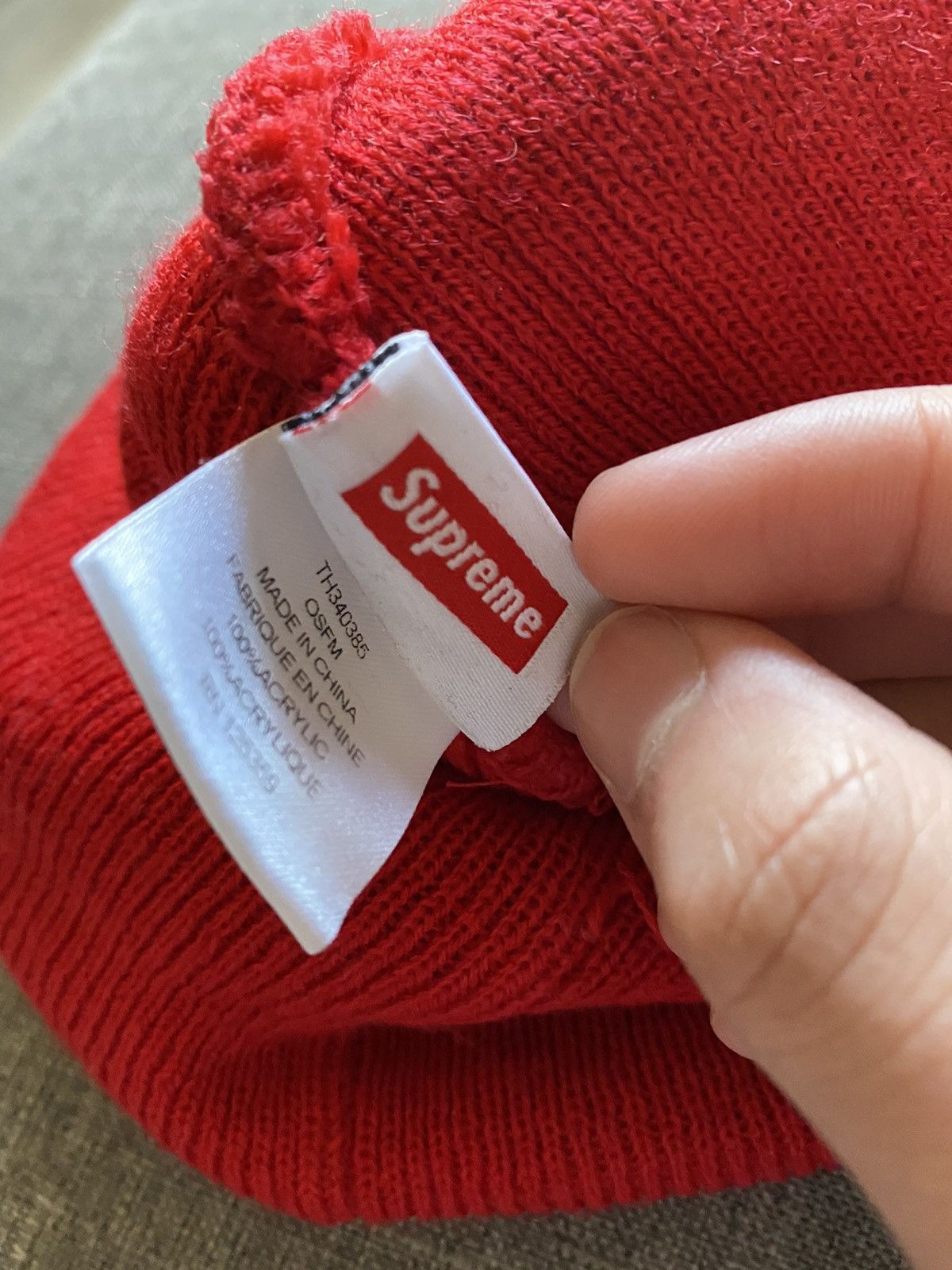 Supreme 🔴⚪️ Relaxed Supreme Timberland Beanie ⚪️🔴 Size ONE SIZE - 3 Thumbnail