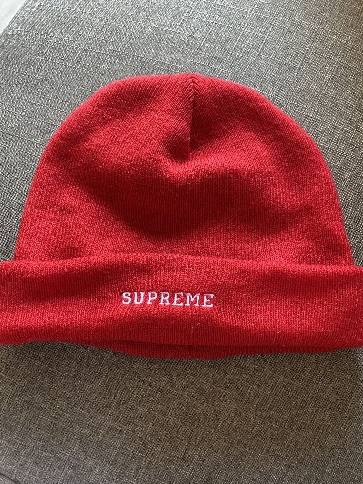 Supreme 🔴⚪️ Relaxed Supreme Timberland Beanie ⚪️🔴 Size ONE SIZE - 2 Thumbnail