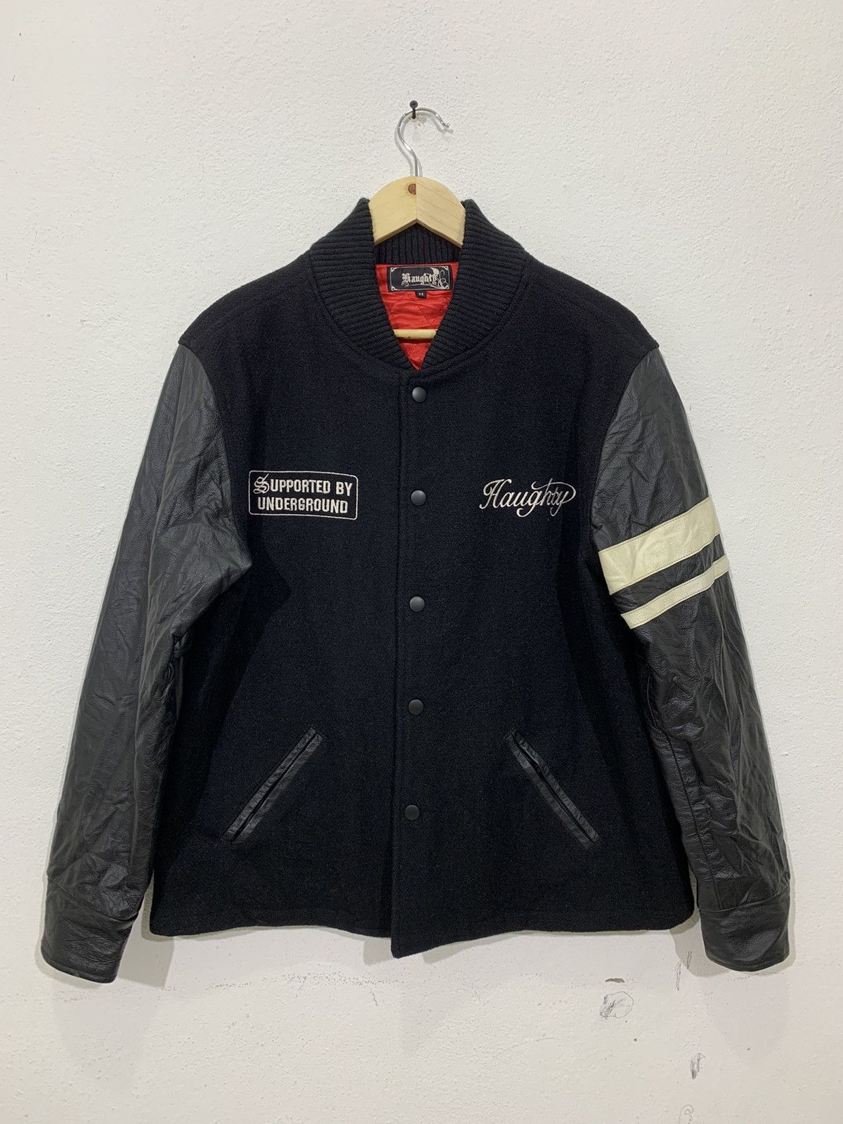 Vintage HAUGHTY Japanesse Brand Wool Leather Jacket