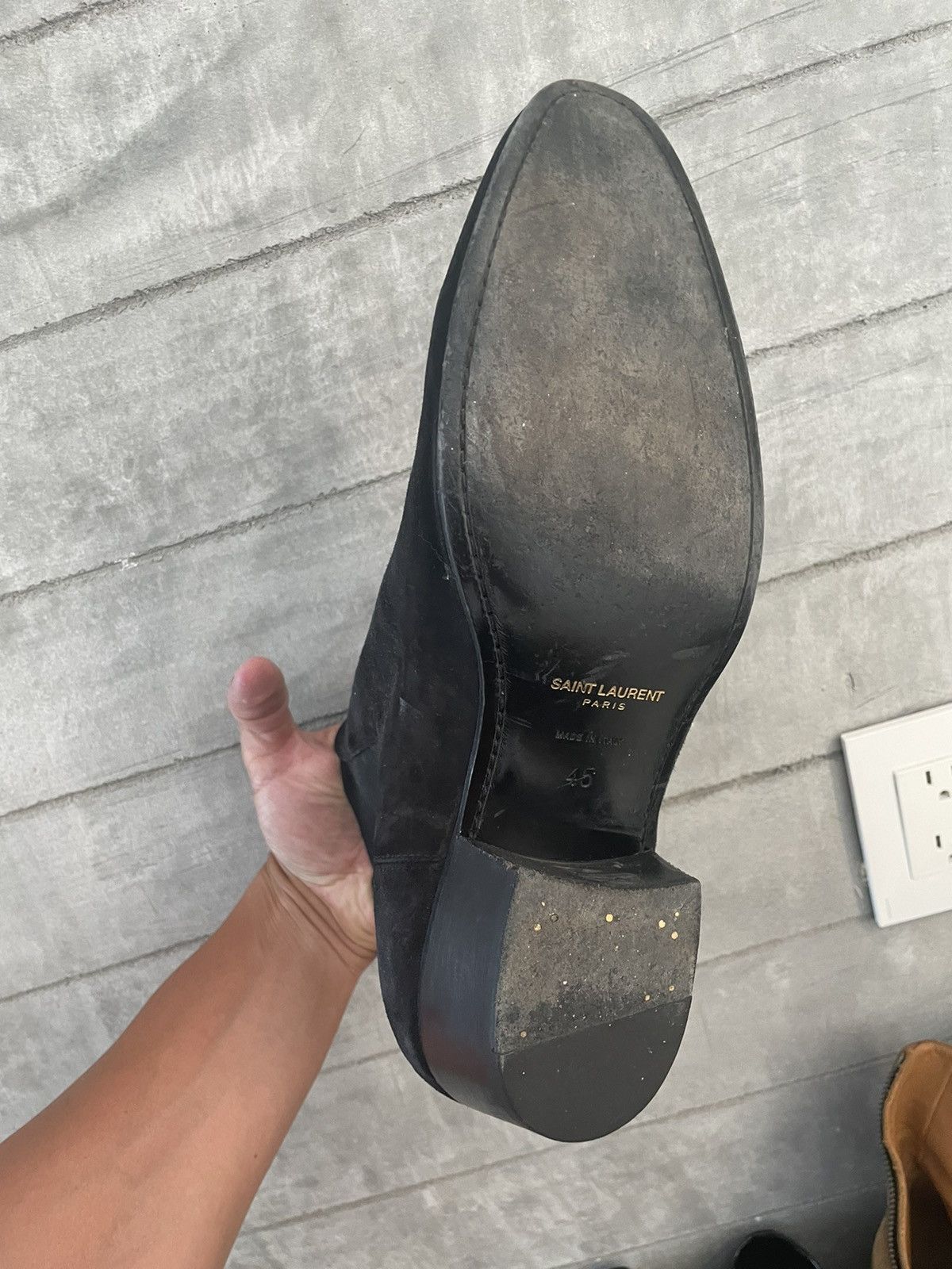 Saint Laurent Paris Saint Laurent Chelsea 50 — Black Suede Size US 12 / EU 45 - 4 Thumbnail