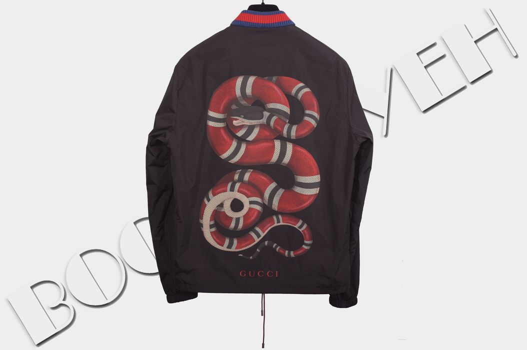 GUCCI 451121 Kingsnake Nylon Blouson Black Size 52 Apparel Jacket