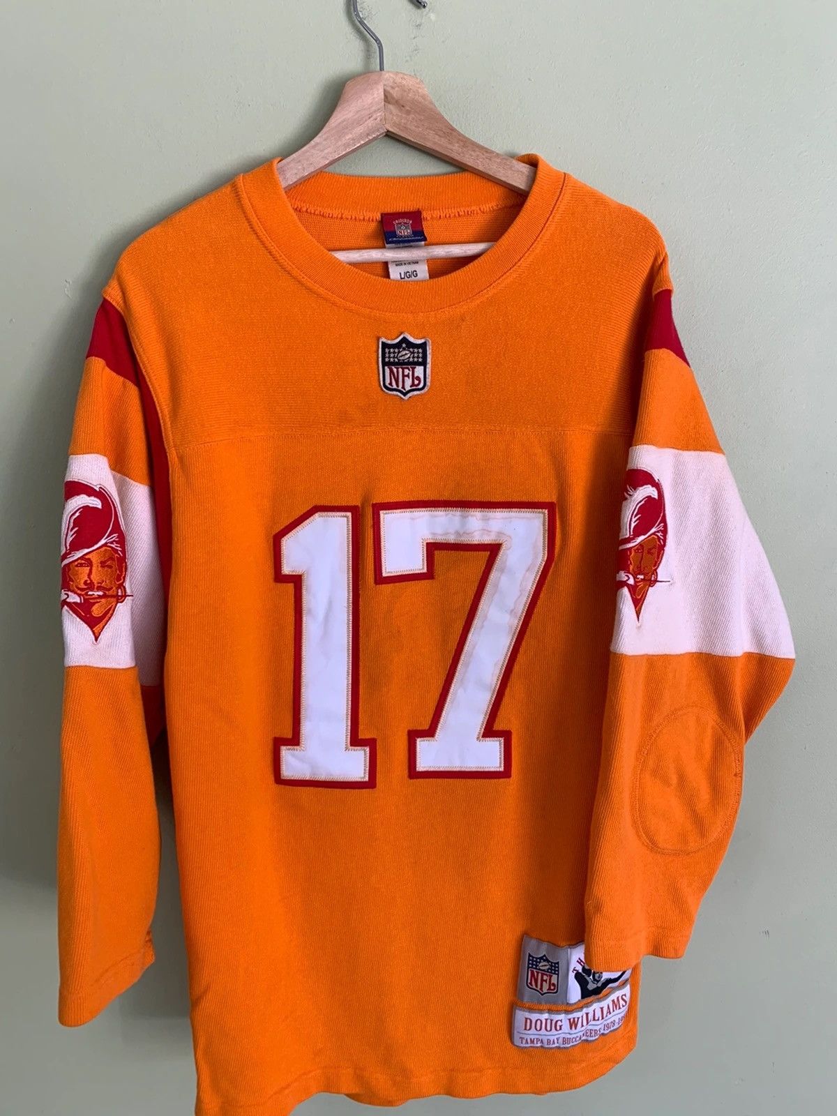 Men's Tampa Bay Buccaneers Doug Williams Throwback Reebok Creamsicle J