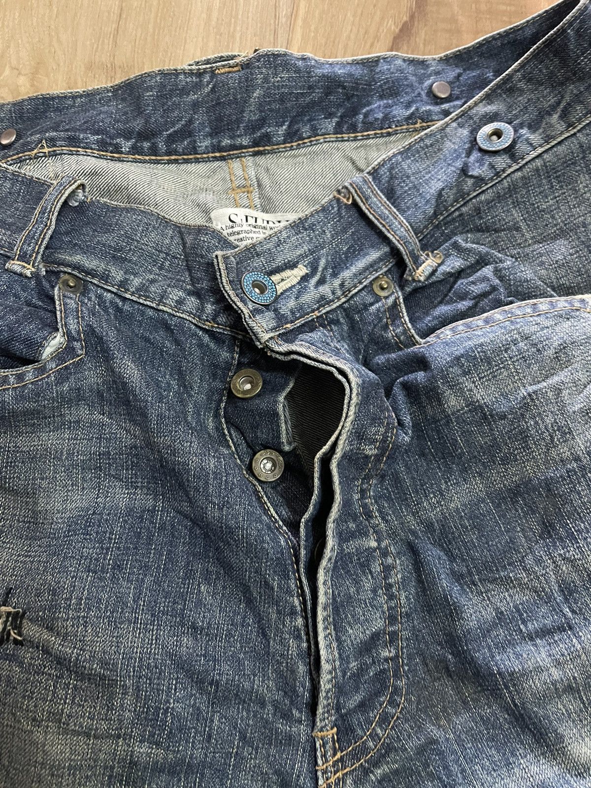 Japanese Brand × Sifury Sifury distress and dirty buckle back jeans Size US 35 - 6 Thumbnail