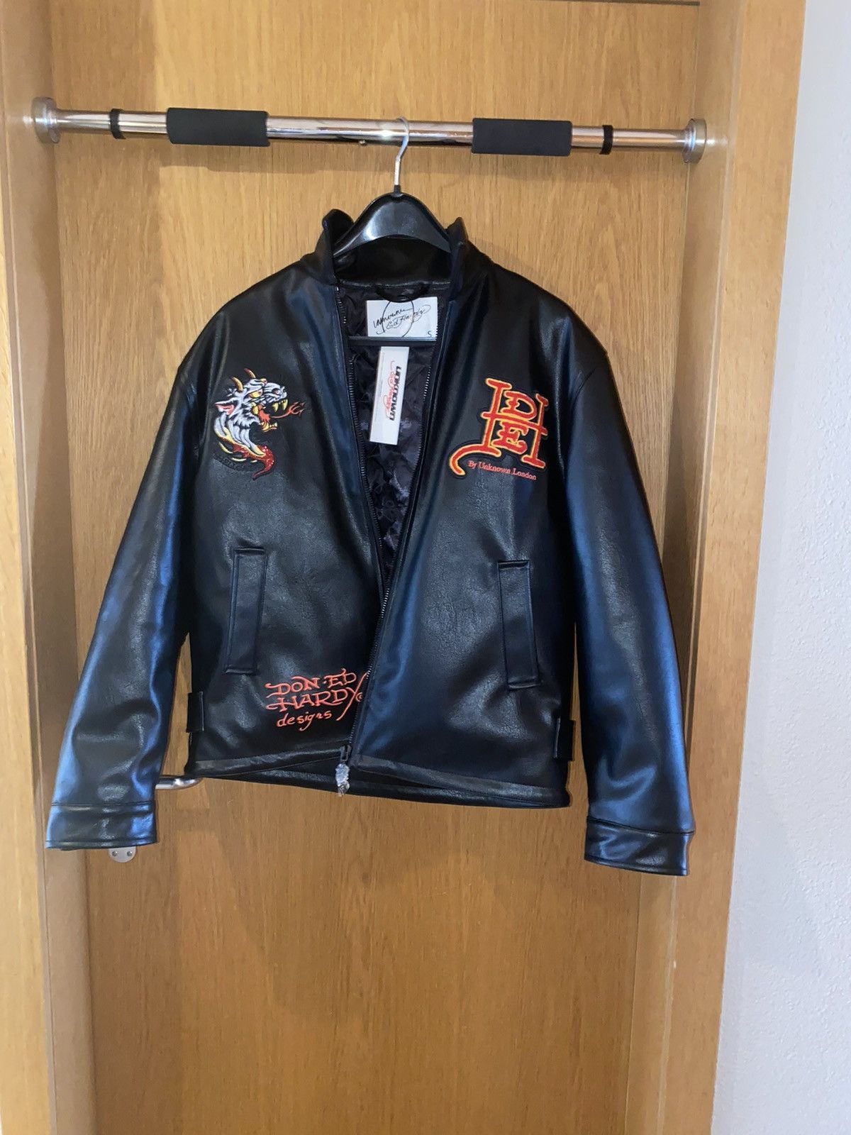 Unknown London Unknown x Ed Hardy Leather Jacket | Grailed