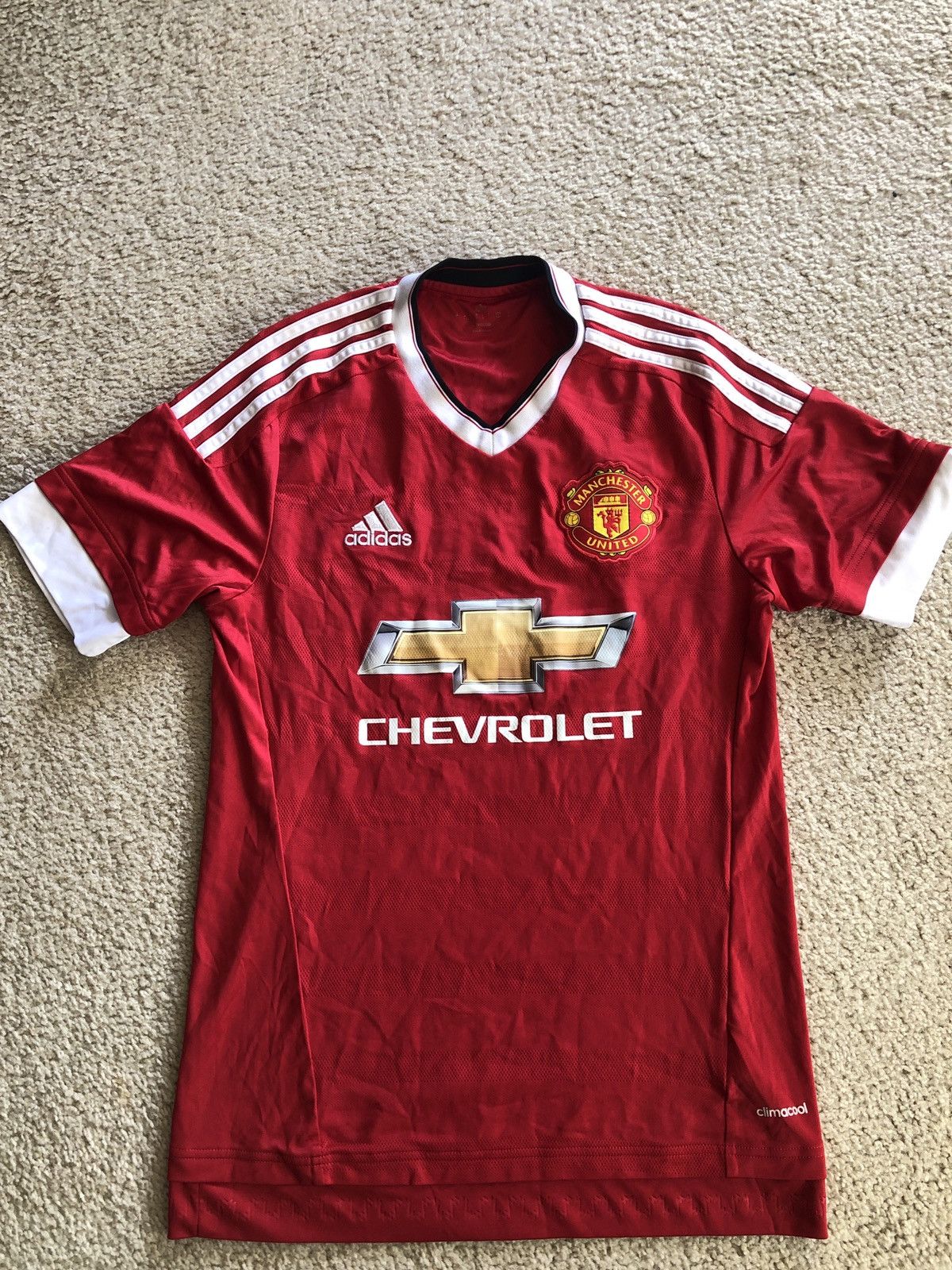 Adidas CHEVY MANCHESTER UNITED ADIDAS STRIPES JERSEY RED WHITE Size US S / EU 44-46 / 1 - 1 Preview