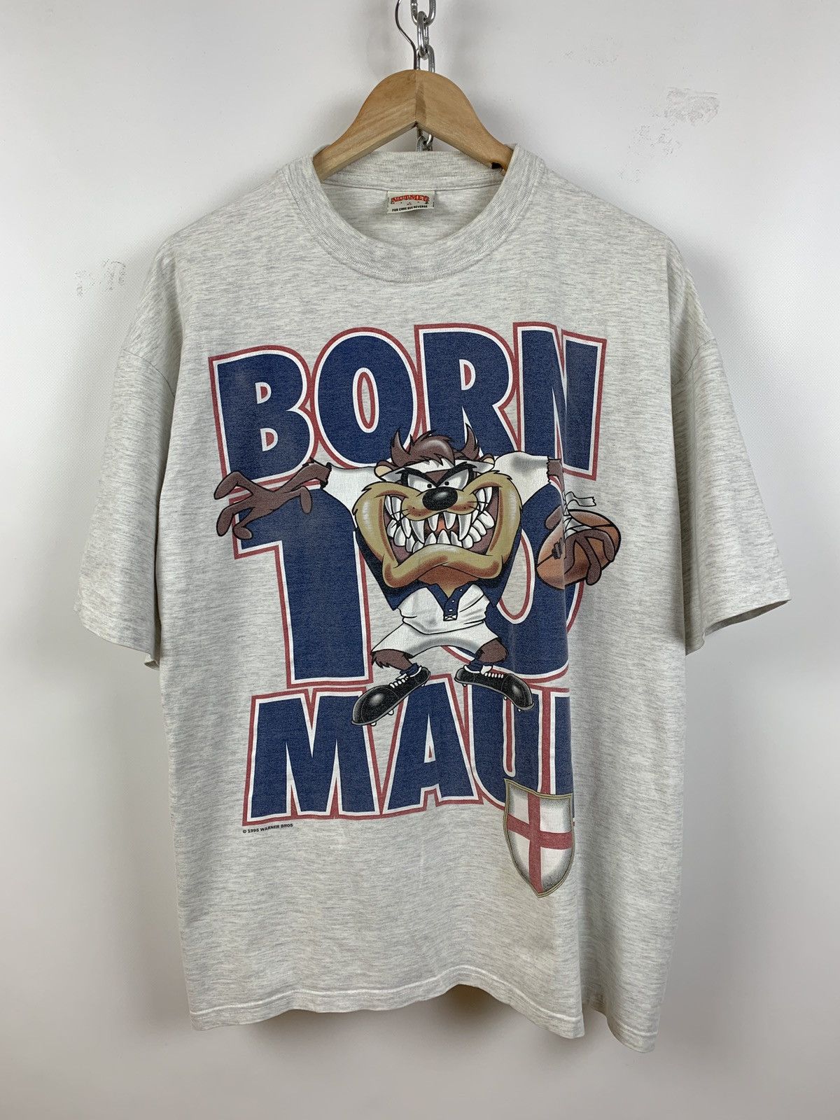 Nutmeg 1995 Vintage Taz Born To Maul Nutmeg T-Shirt Size US XL / EU 56 / 4 - 1 Thumbnail