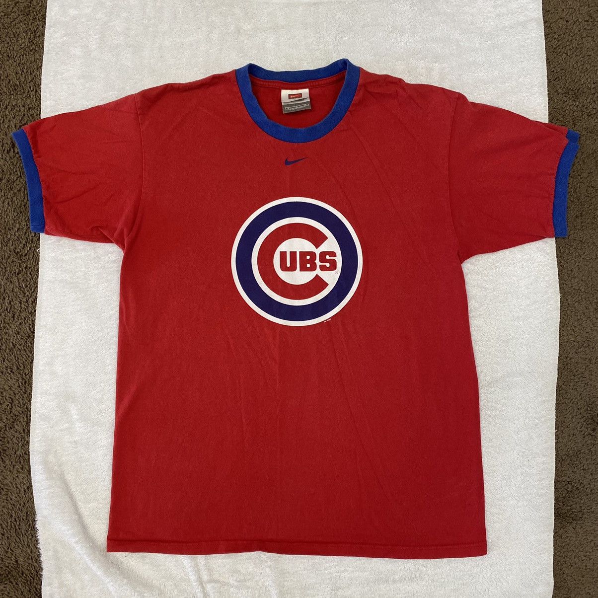 Nike 2004 Chicago Cubs Nike T-Shirt Blue Red Ribbed Cuffs Size M Size US M / EU 48-50 / 2 - 1 Thumbnail