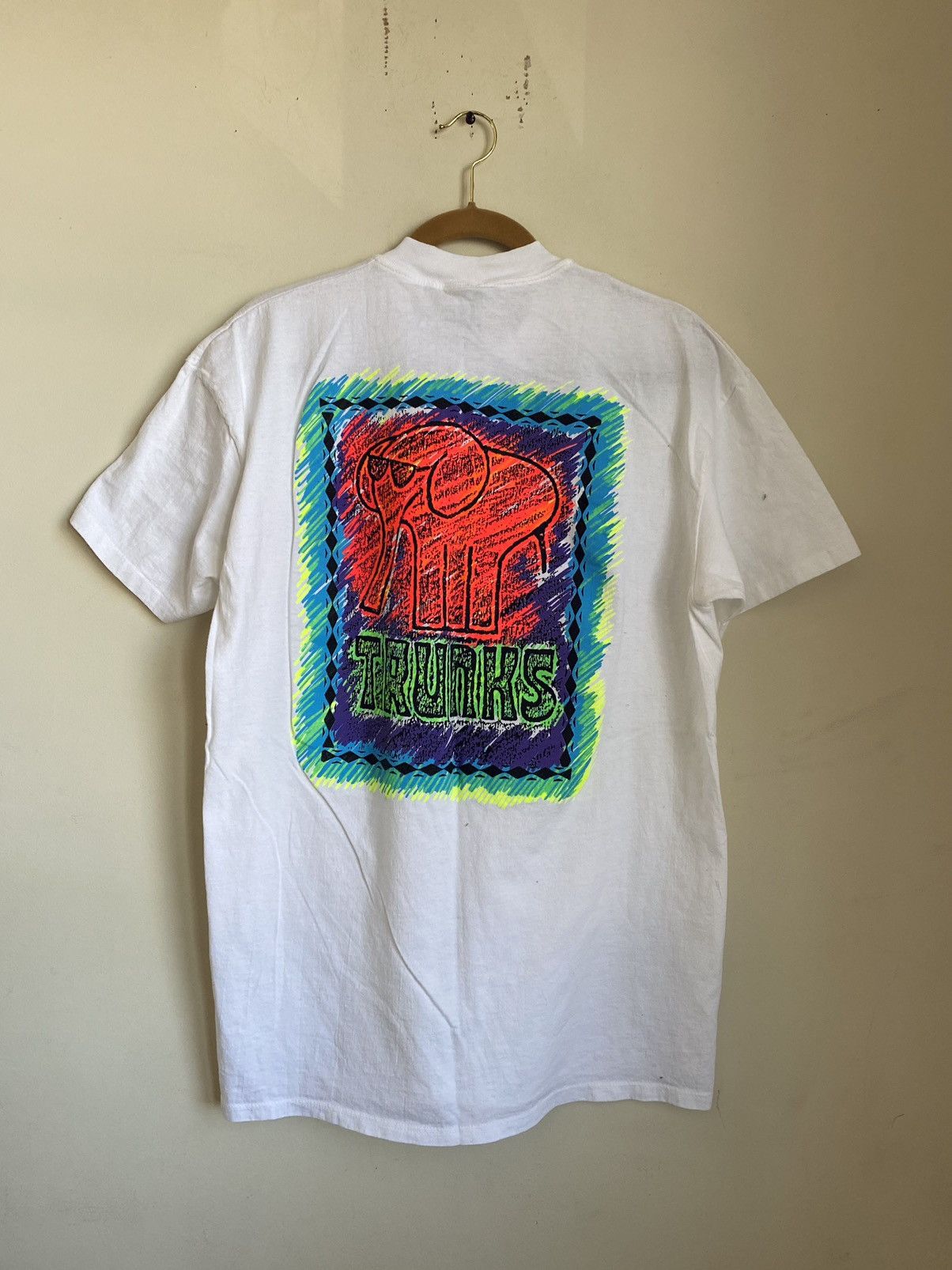 Keith Haring × Shorty's Skateboards × Vintage Vintage 90s Trunks Tee Size US XL / EU 56 / 4 - 1 Thumbnail