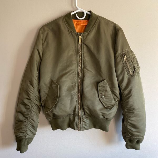 Alpha Industries Alpha Industries Olive Green MA-1 Bomber Slim Fit ...