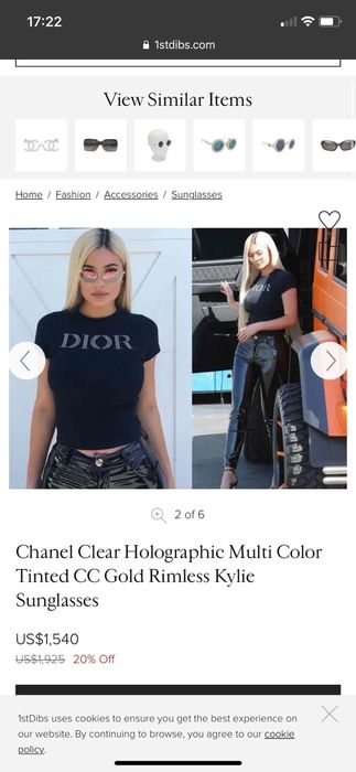 Chanel 4035 CC LOGO HOLOGRAPHIC BLUE RIMLESS SUNGLASSES KYLIE