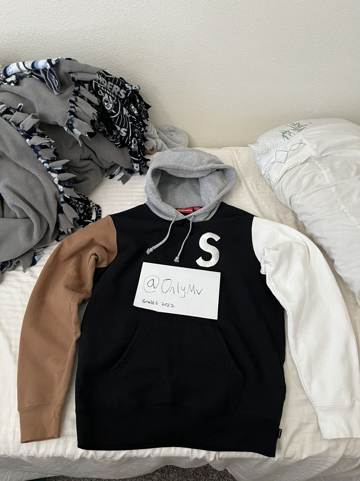 Supreme s logo colorblocked hoodie sale