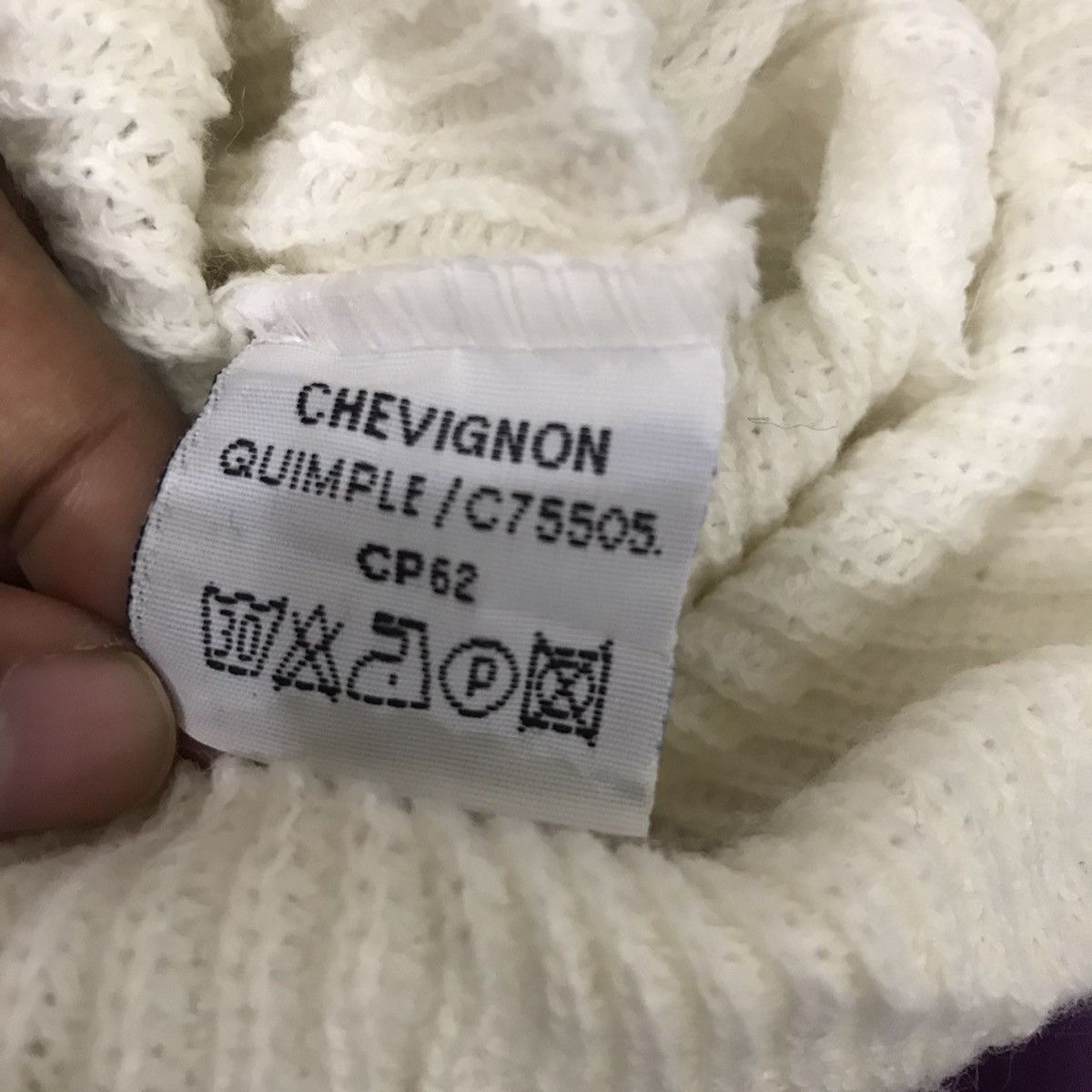 Chevignon × Vintage Chevignon Plain Beanie Hat Size ONE SIZE - 6 Thumbnail