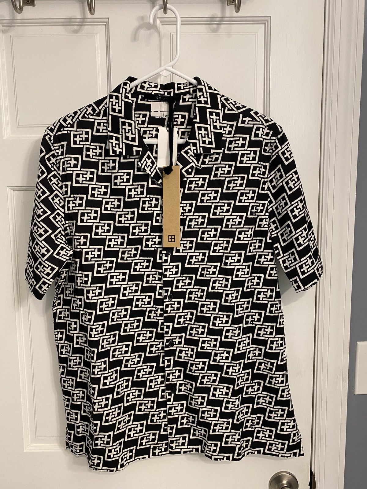 Pre-owned Ksubi Logo Button Up Shirt Size Medium In Black